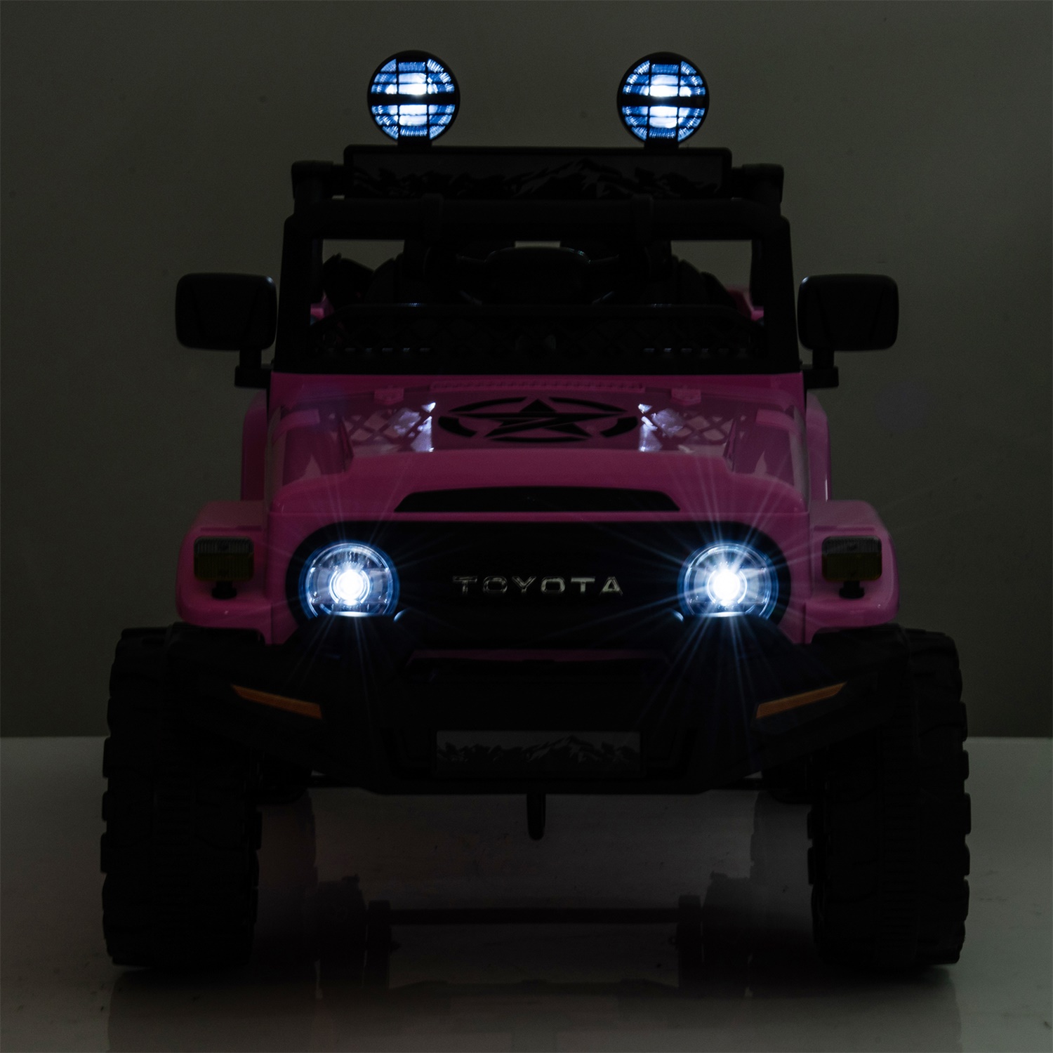 CIPACHO Licensed TOYOTA FJ Cruiser 12V Powered Ride On Car with Remote Control, Electric Car for Kids, Pink