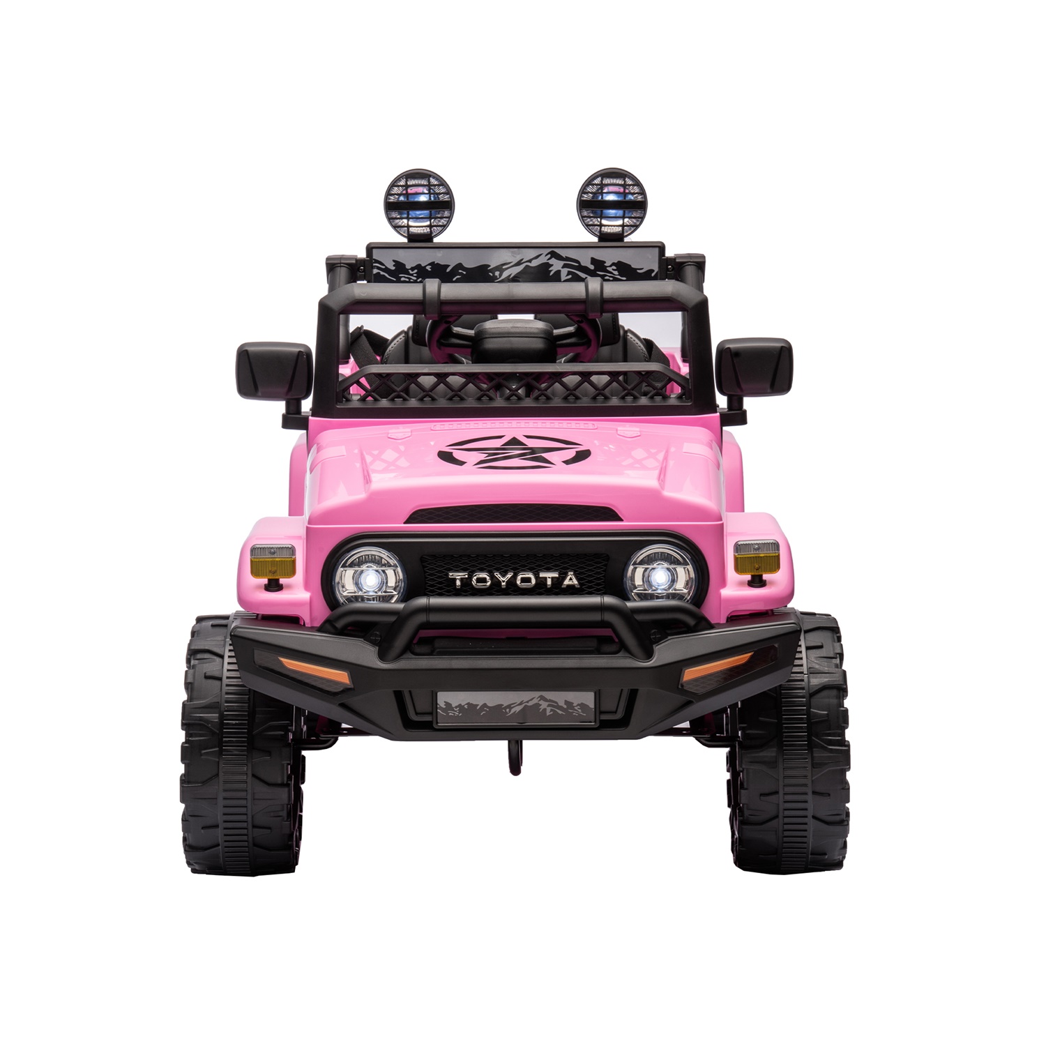 CIPACHO 12V Kids Ride On Truck Car with Parent Remote Control, Licensed TOYOTA FJ Cruiser Kids Electric Car, Pink