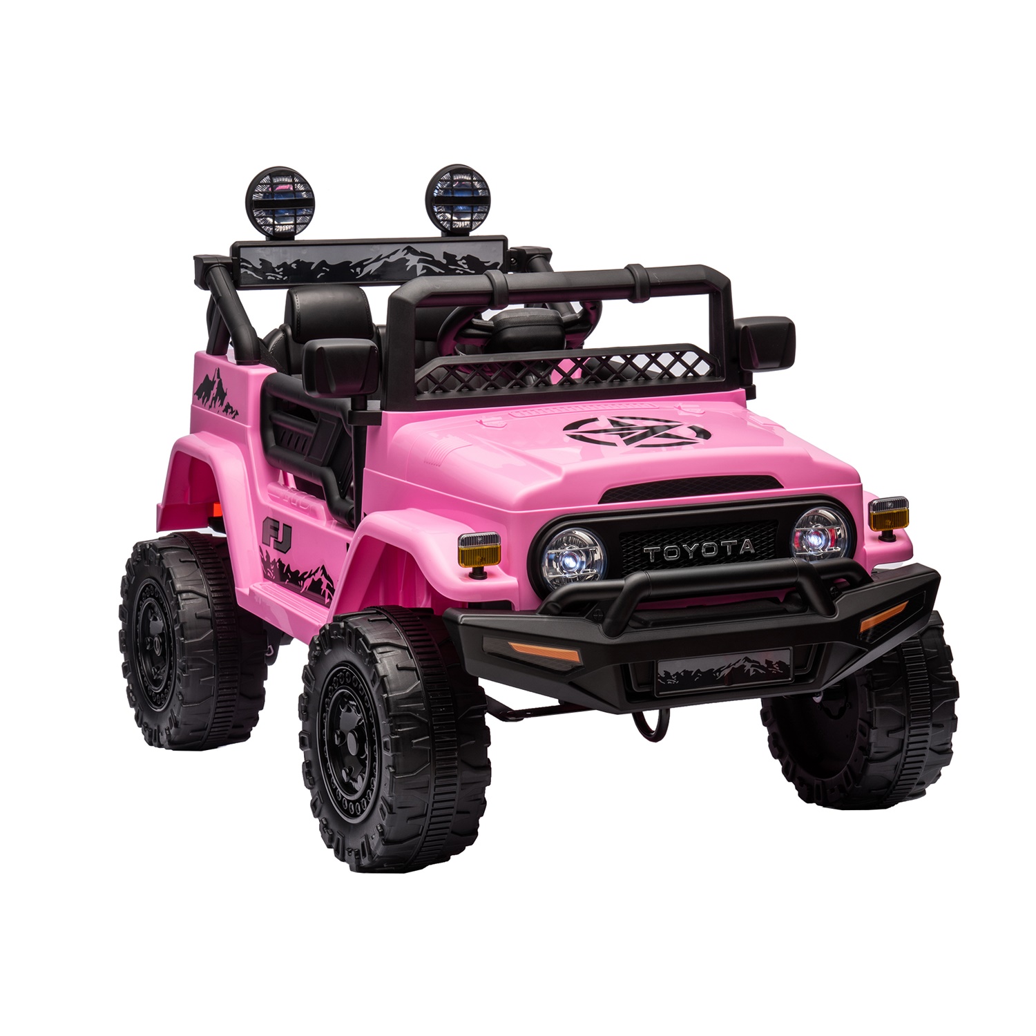 CIPACHO Licensed TOYOTA FJ Cruiser 12V Powered Ride On Car with Remote Control, Electric Car for Kids, Pink