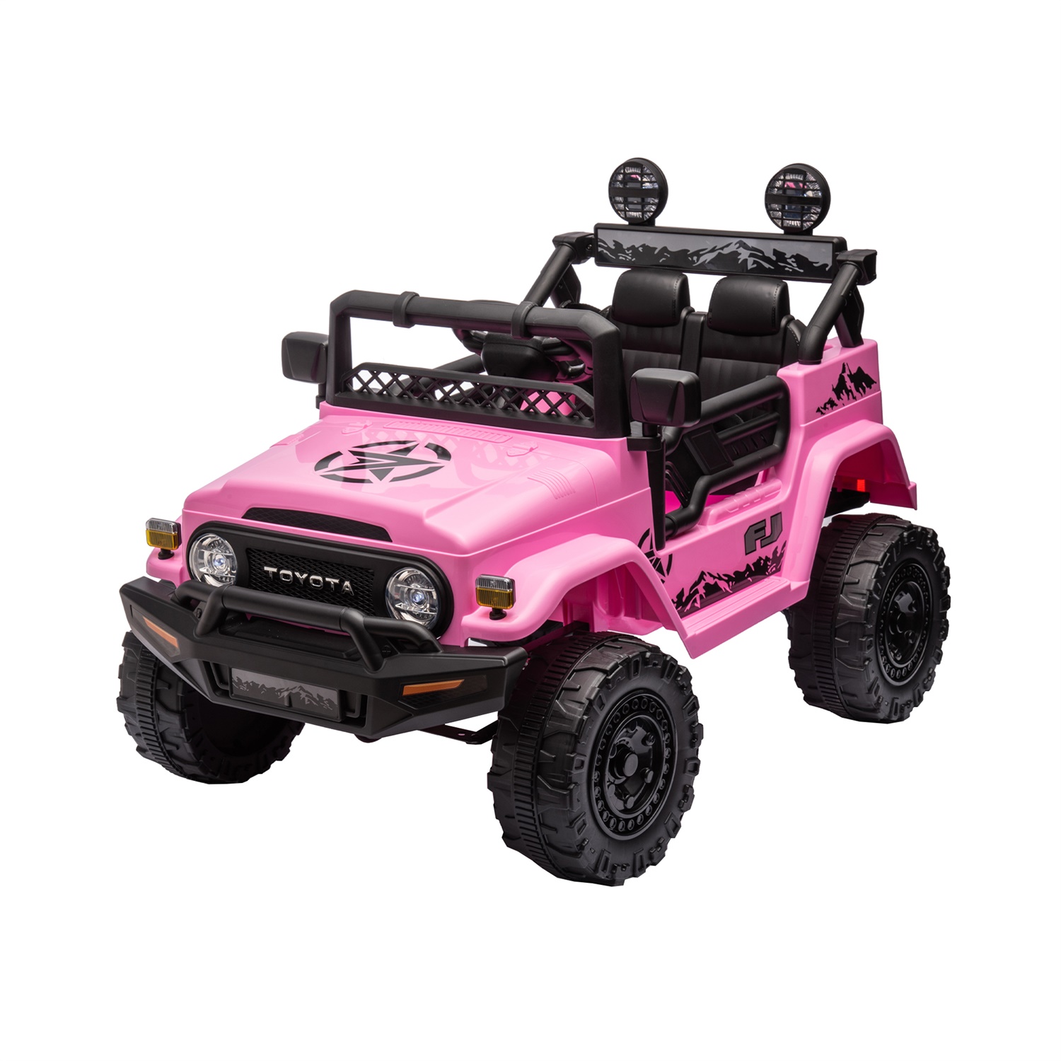 CIPACHO Licensed TOYOTA FJ Cruiser 12V Powered Ride On Car with Remote Control, Electric Car for Kids, Pink