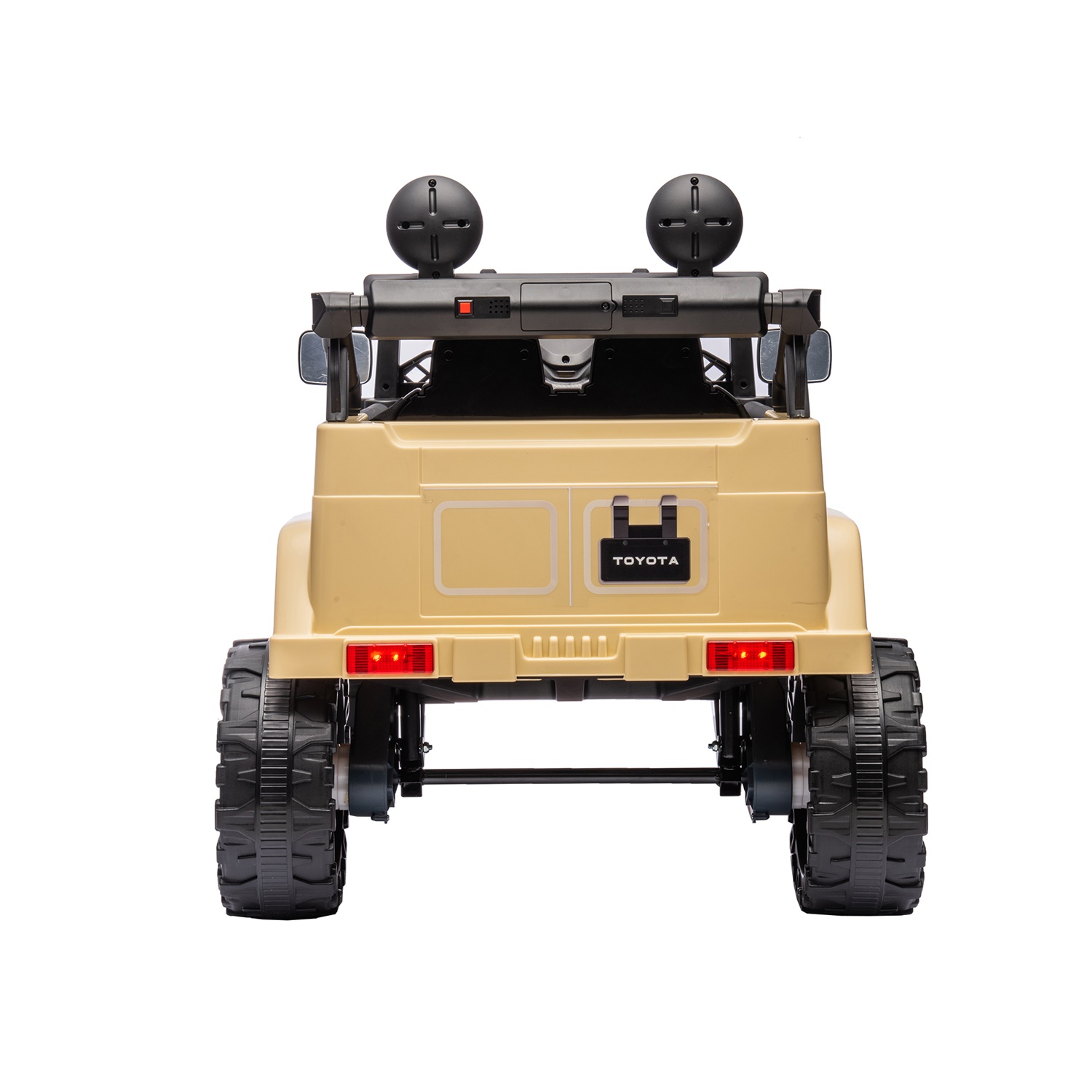 CIPACHO 12V Kids Ride On Truck Car with Parent Remote Control, Licensed TOYOTA FJ Cruiser Kids Electric Car, Beige