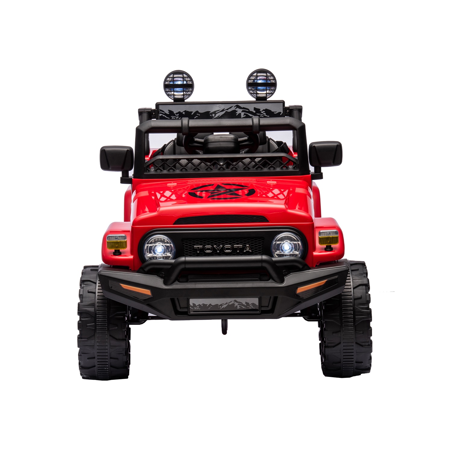 CIPACHO 12V Kids Ride On Truck Car with Parent Remote Control, Licensed TOYOTA FJ Cruiser Kids Electric Car, Red