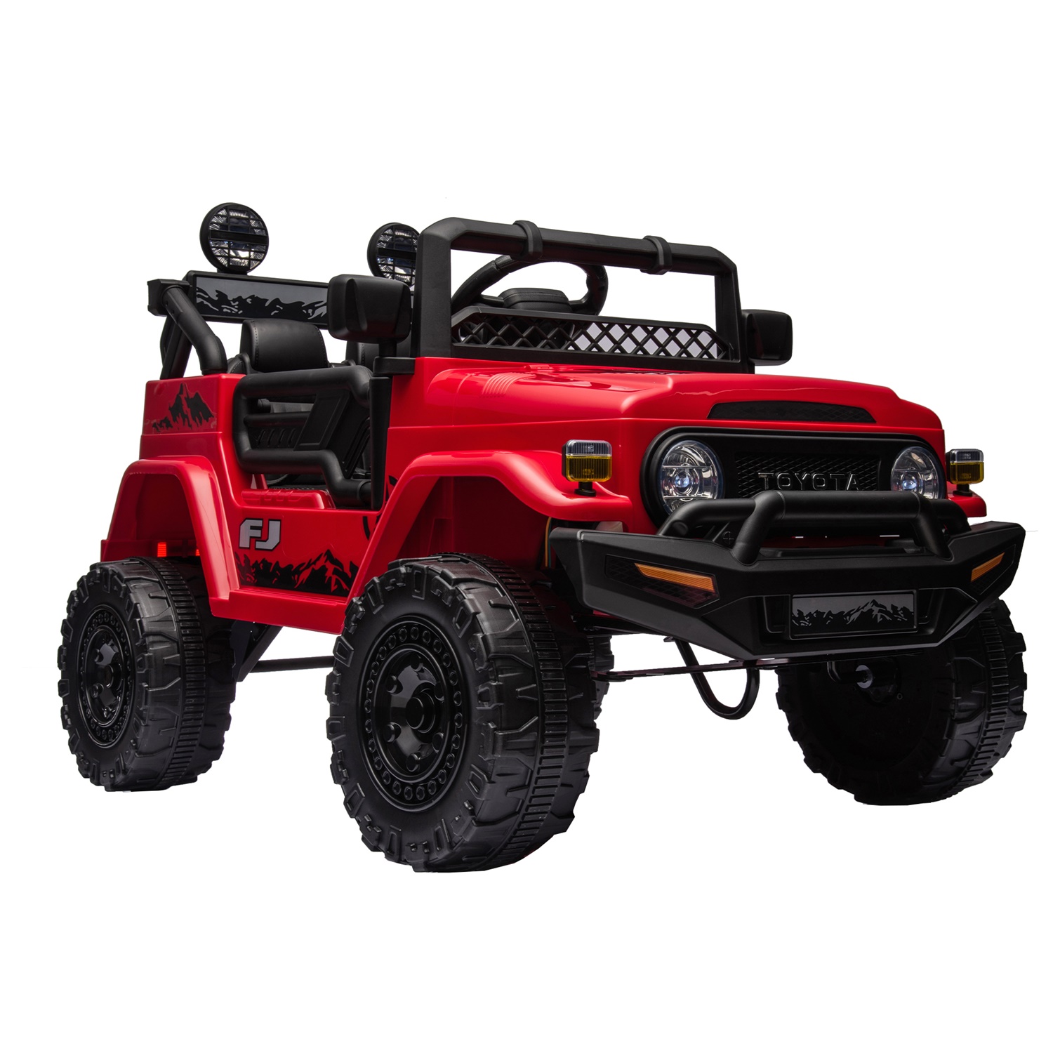 CIPACHO 12V Kids Ride On Truck Car with Parent Remote Control, Licensed TOYOTA FJ Cruiser Kids Electric Car, Red