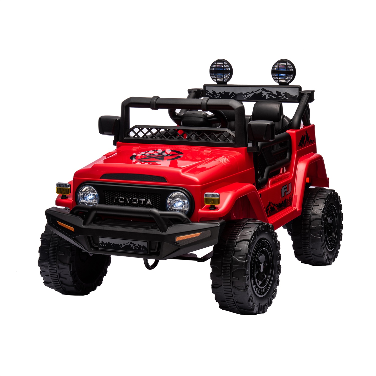 CIPACHO 12V Kids Ride On Truck Car with Parent Remote Control, Licensed TOYOTA FJ Cruiser Kids Electric Car, Red