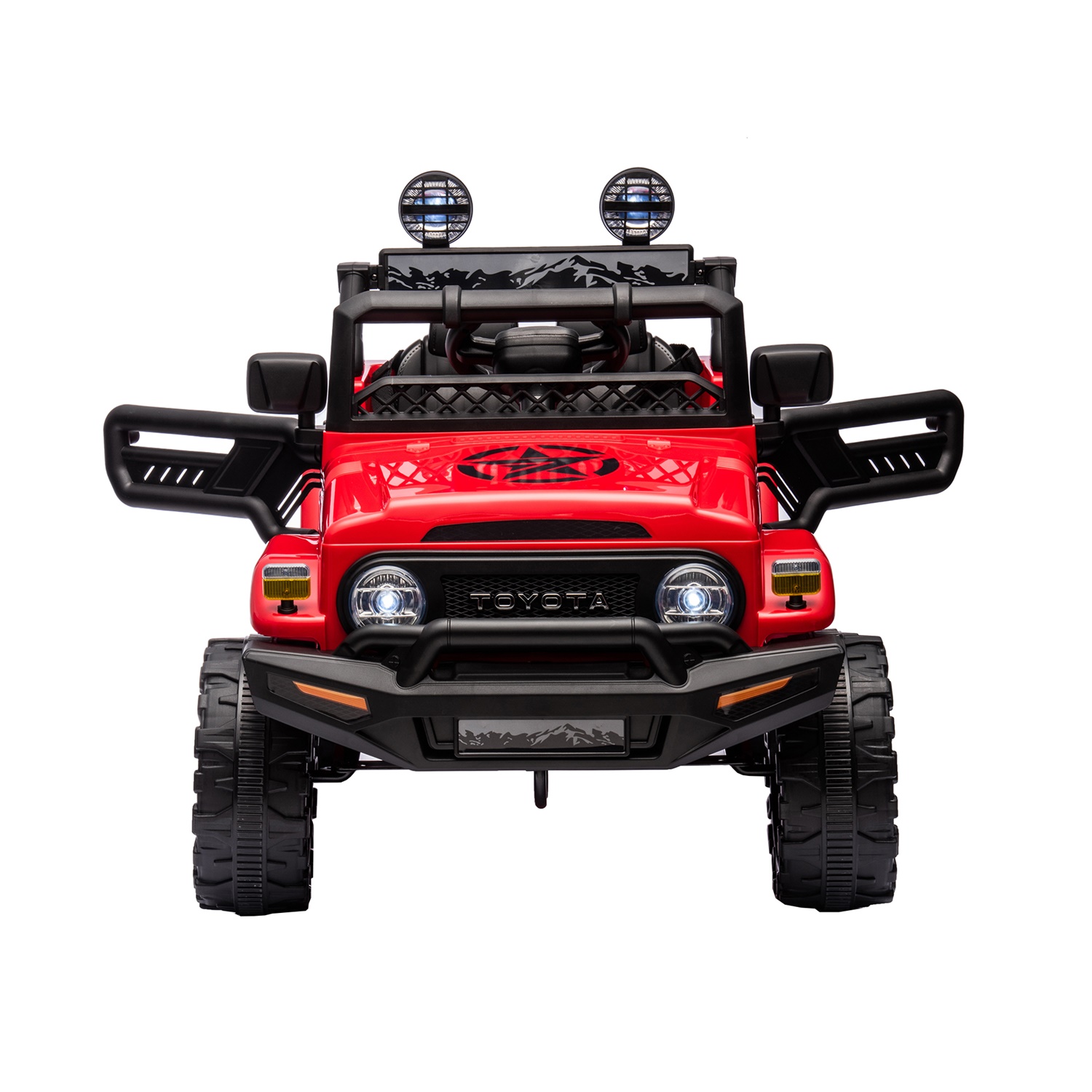 CIPACHO 12V Kids Ride On Truck Car with Parent Remote Control, Licensed TOYOTA FJ Cruiser Kids Electric Car, Red