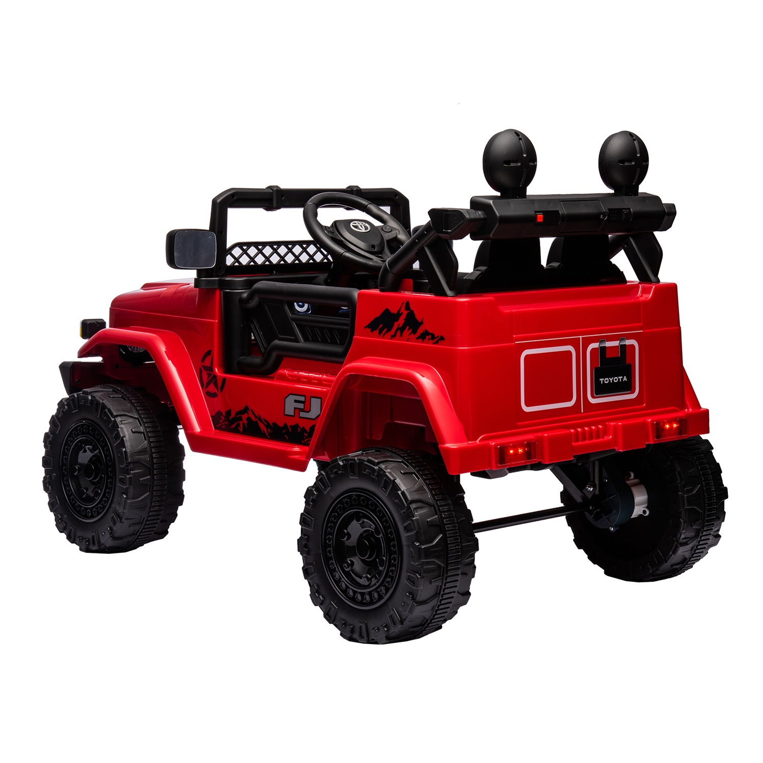 CIPACHO 12V Kids Ride On Truck Car with Parent Remote Control, Licensed TOYOTA FJ Cruiser Kids Electric Car, Red