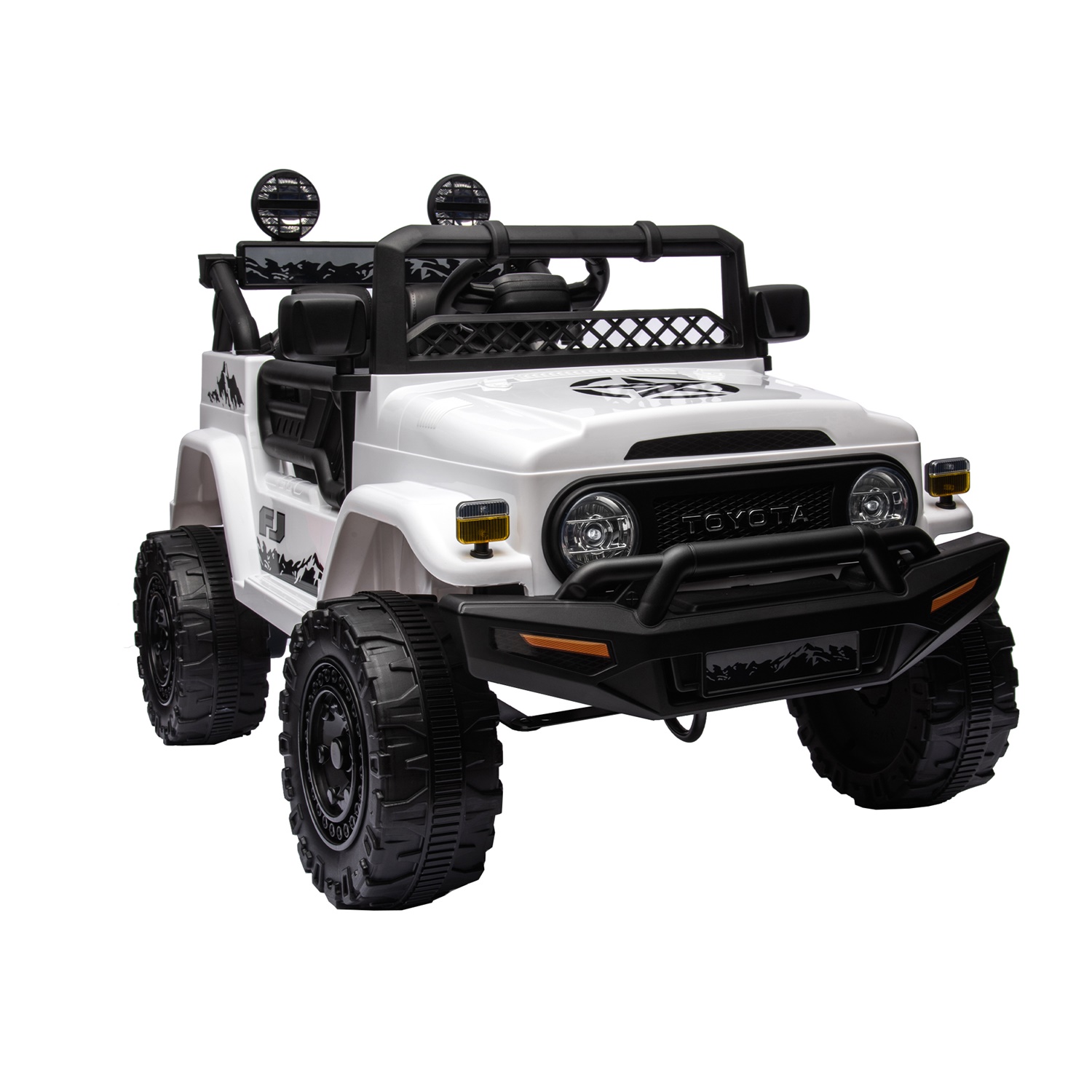 CIPACHO Licensed TOYOTA FJ Cruiser 12V Powered Ride On Car with Remote Control, Electric Car for Kids, White