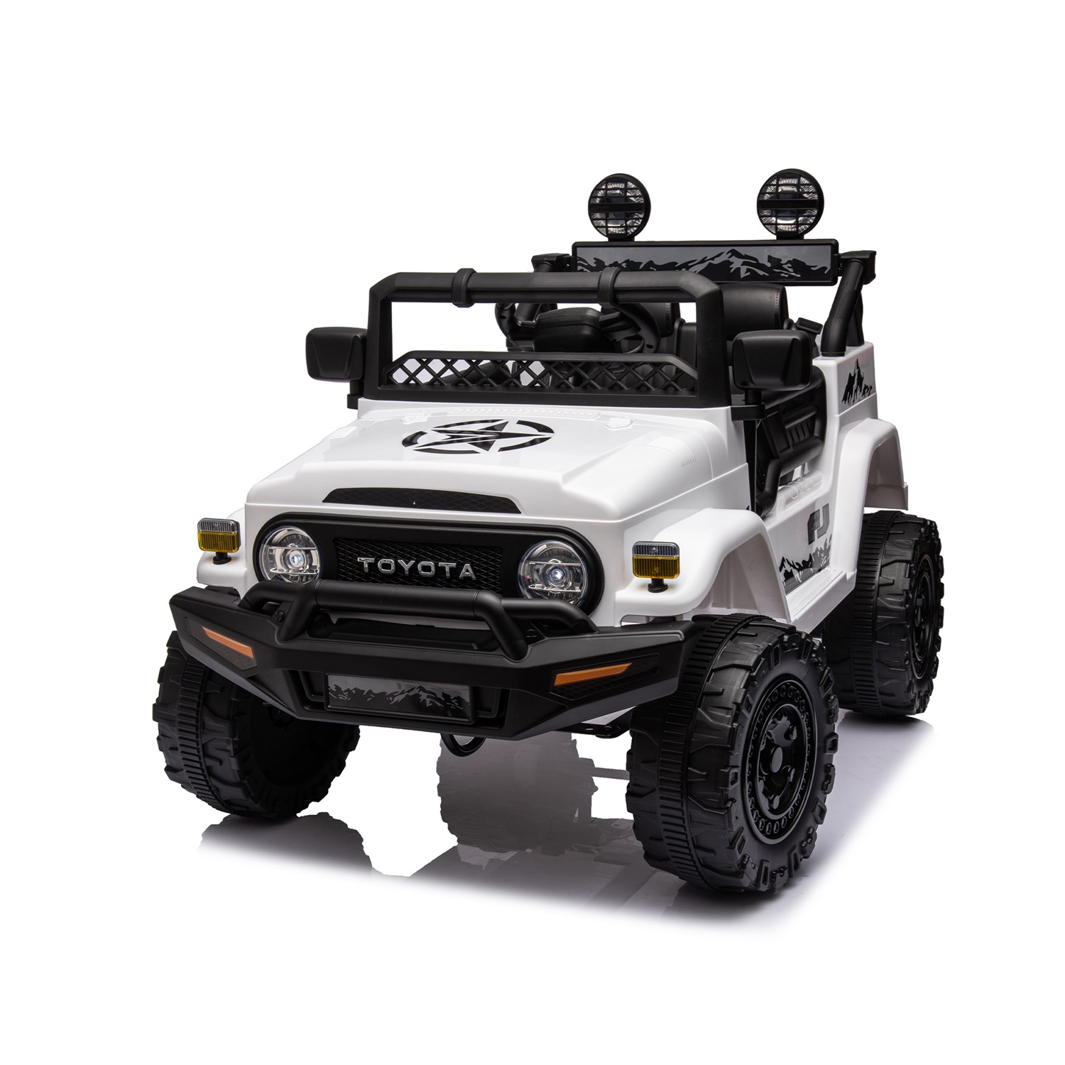 CIPACHO Licensed TOYOTA FJ Cruiser 12V Powered Ride On Car with Remote Control, Electric Car for Kids, White