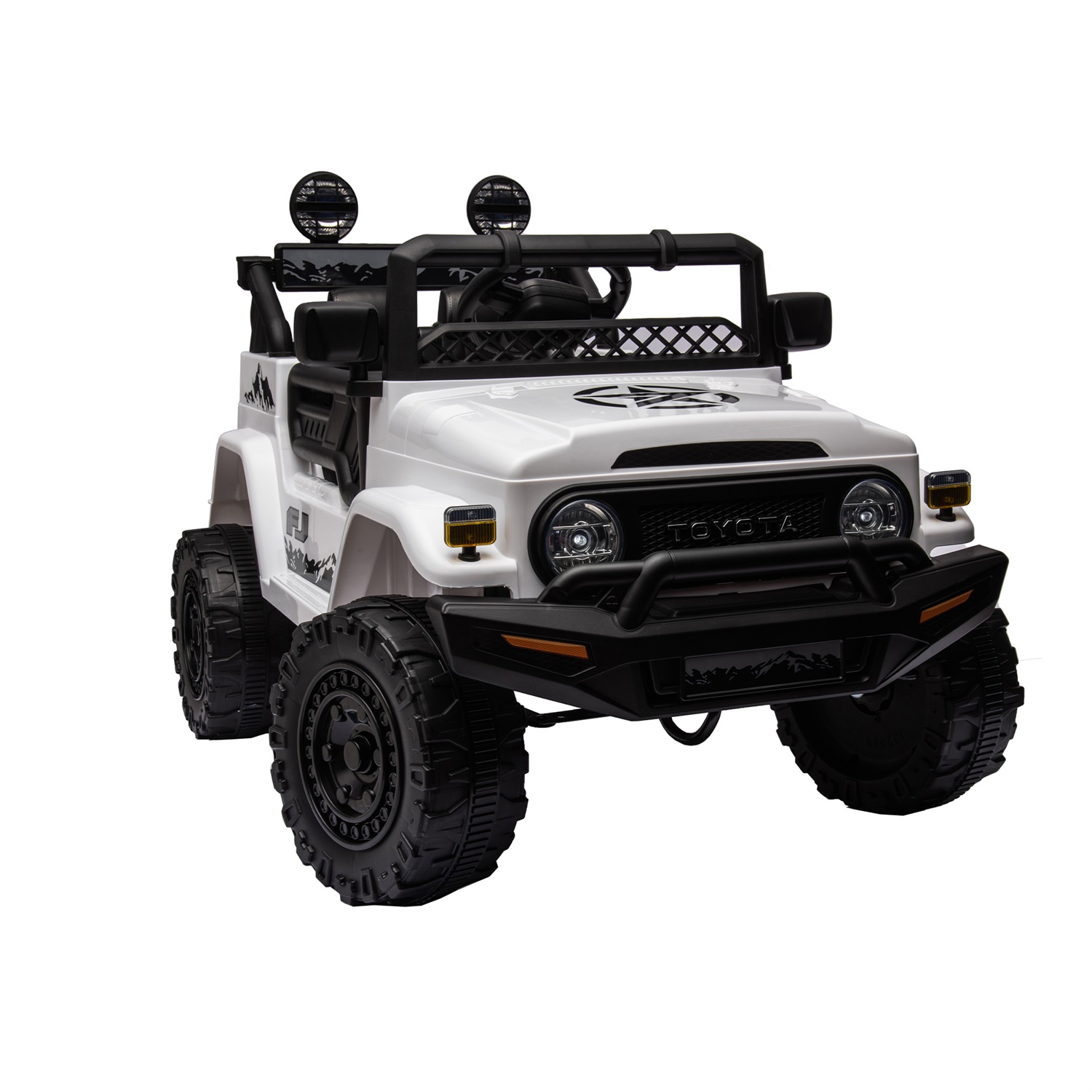 CIPACHO Licensed TOYOTA FJ Cruiser 12V Powered Ride On Car with Remote Control, Electric Car for Kids, White