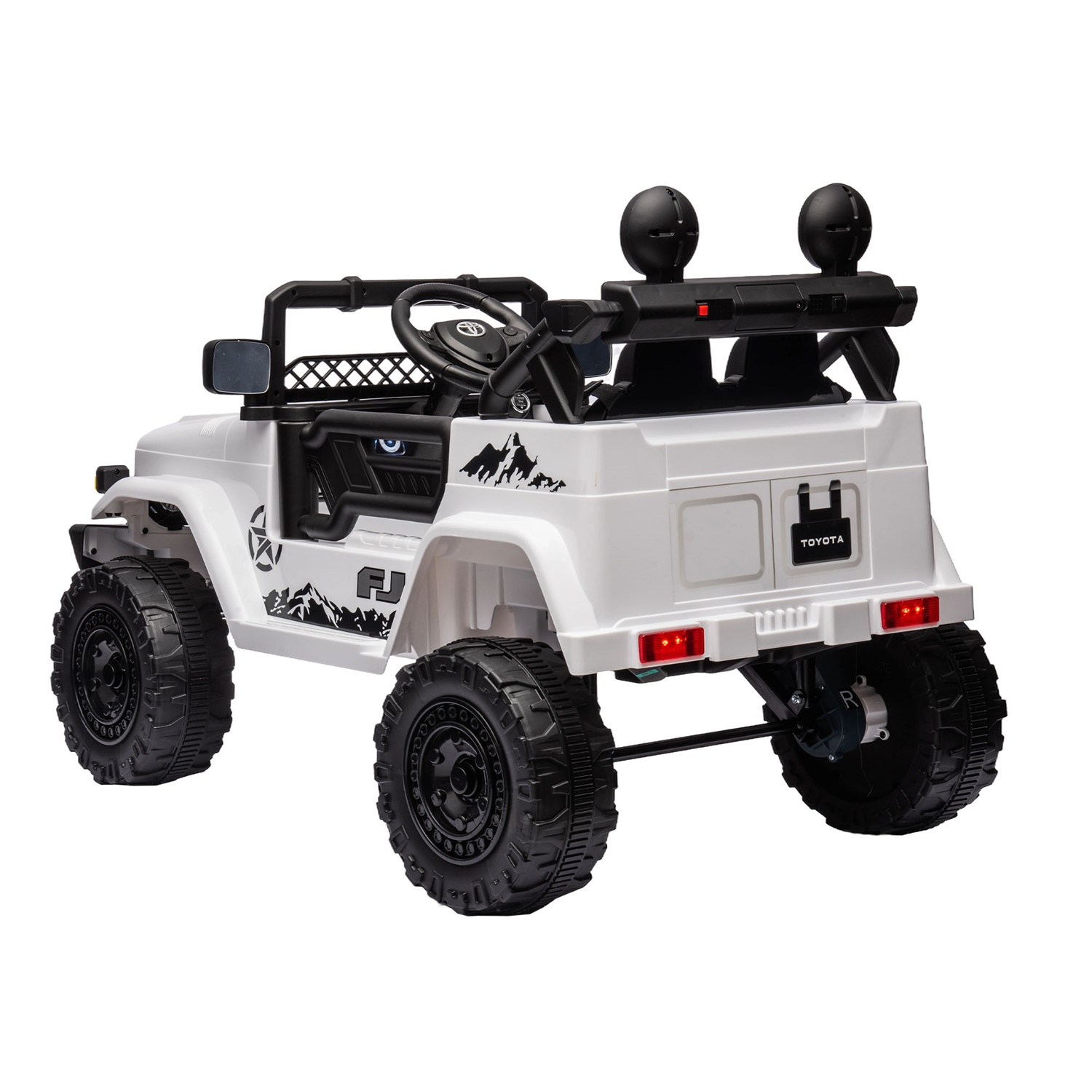 CIPACHO 12V Kids Ride On Truck Car with Parent Remote Control, Licensed TOYOTA FJ Cruiser Kids Electric Car, White