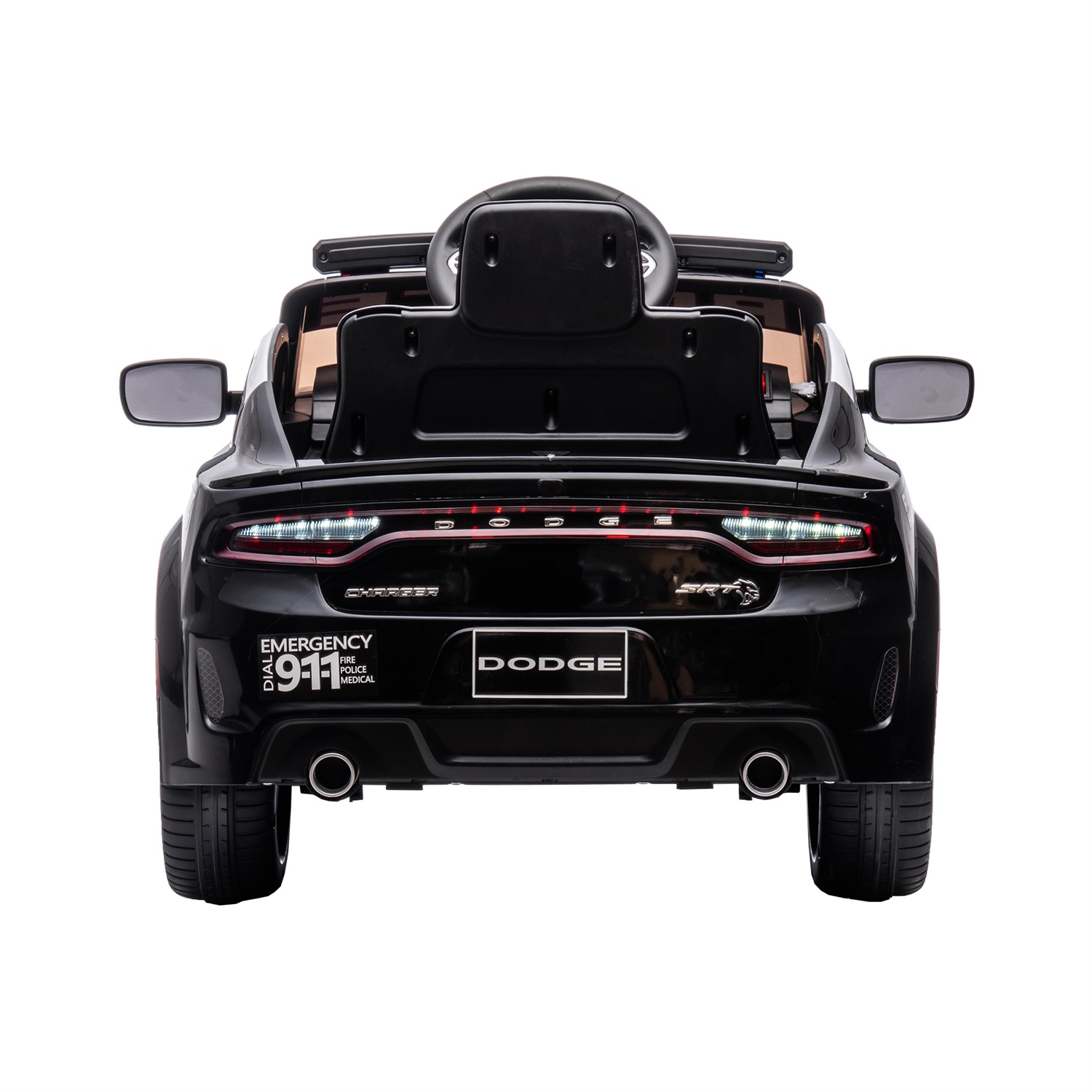 CIPACHO Licensed Dodge Charger 12V Ride On Police Car with Parents Remote Control, Black