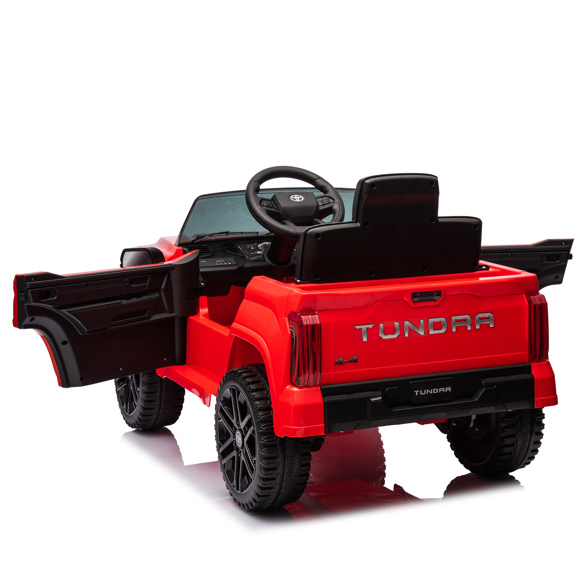 CIPACHO 12V Battery Powered Licensed Toyota Tundra Kids Ride On Truck Car Electric Vehicle Jeep with Remote Control, MP3, Red