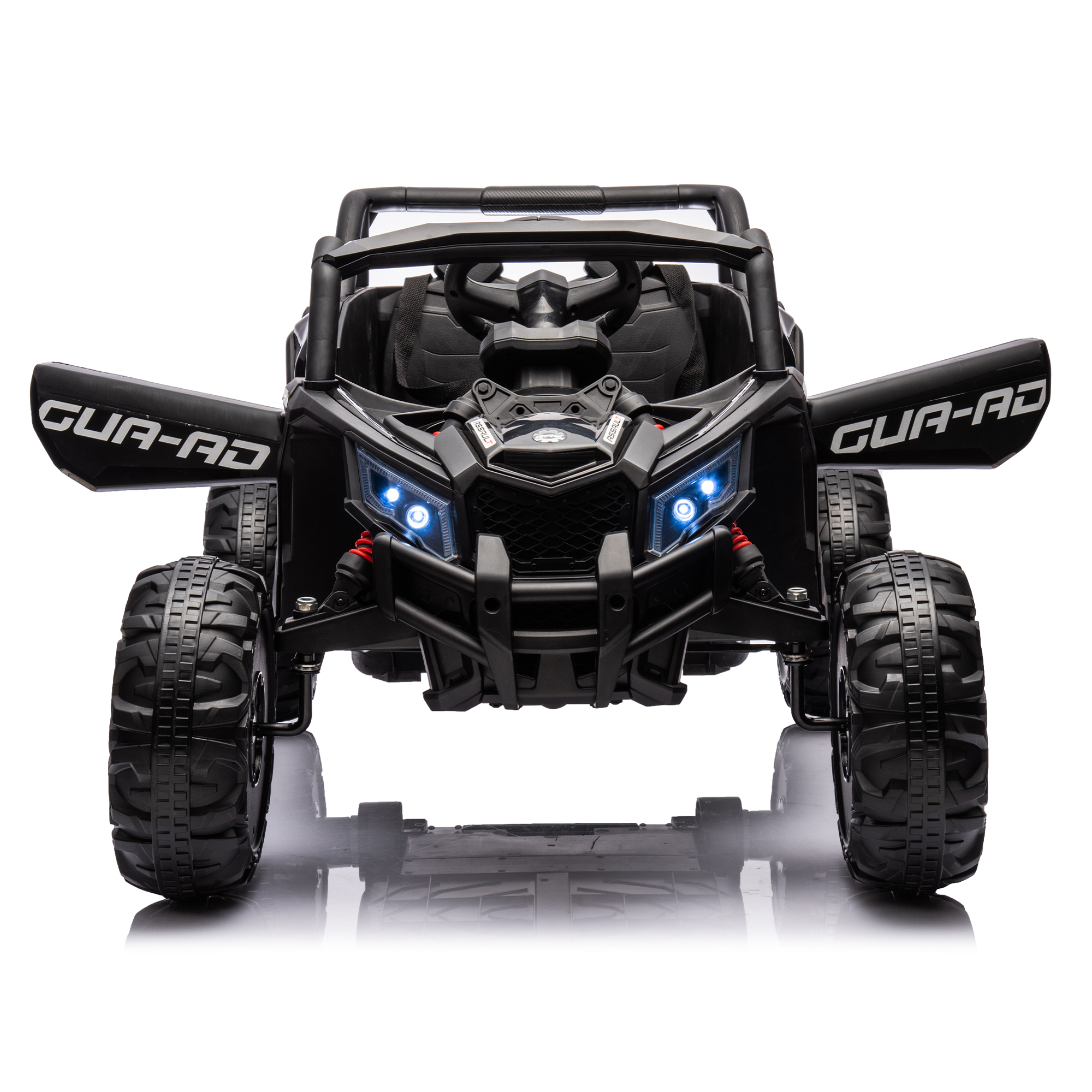 CIPACHO 12V Ride On UTV with Remote Control, Electric Kid Car with 3-Point Safety Harness, Music Player (USB Port/Volume Knob/Battery Indicator), Black