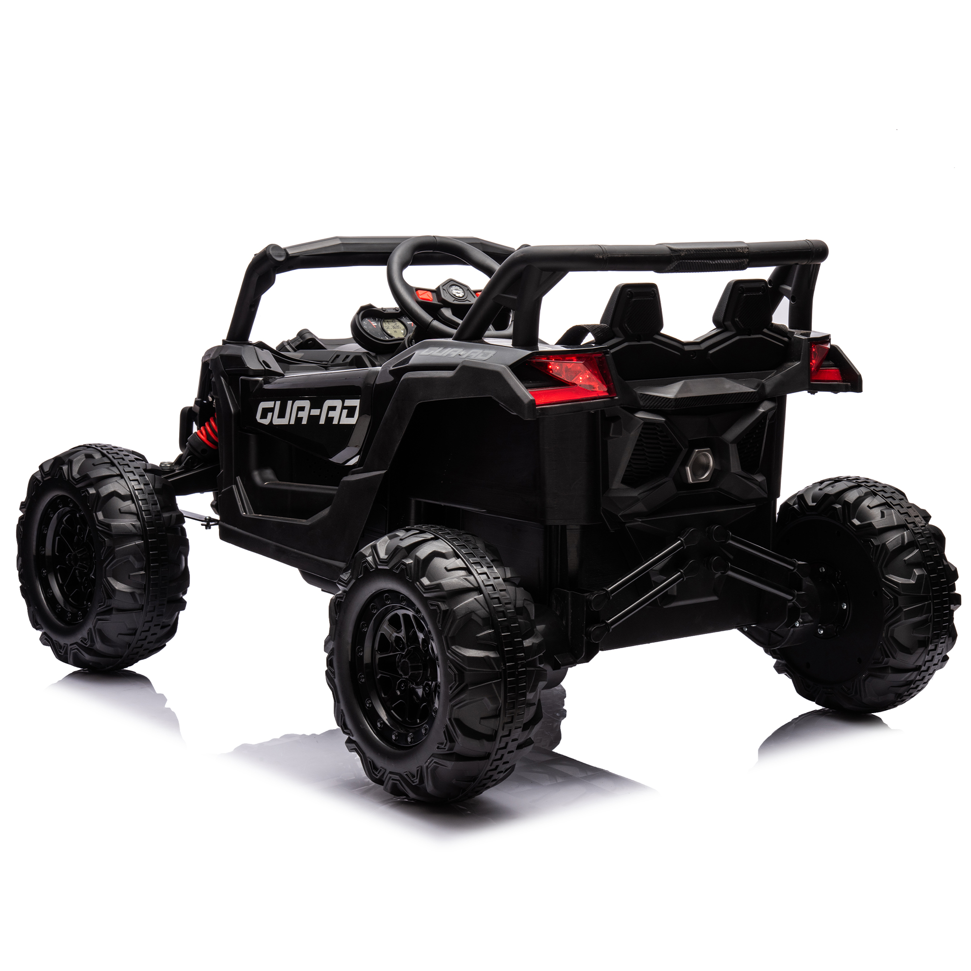 CIPACHO 12V Ride On UTV with Remote Control, Electric Kid Car with 3-Point Safety Harness, Music Player (USB Port/Volume Knob/Battery Indicator), Black