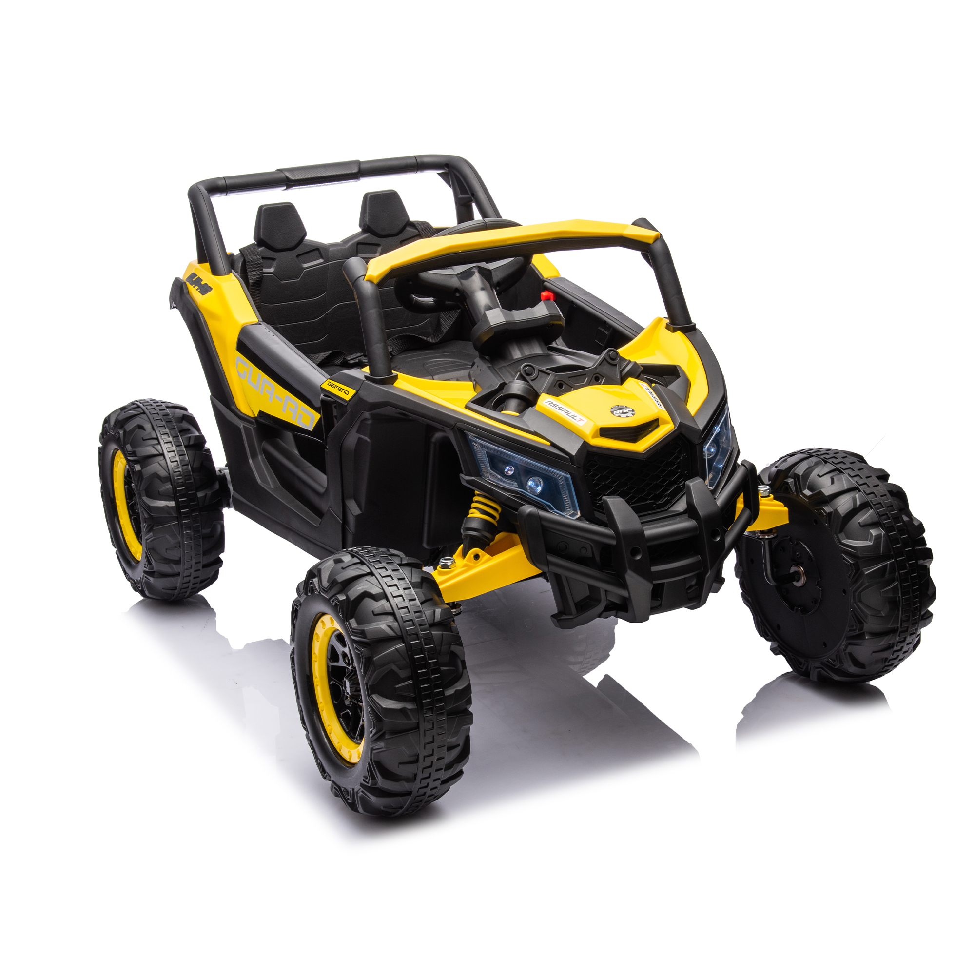 CIPACHO 12V Battery Ride On Car with Remote Control, Electric Kid UTV with 3-Point Safety Harness, Music Player, USB, Off-Road Adventure for Kids, Yellow