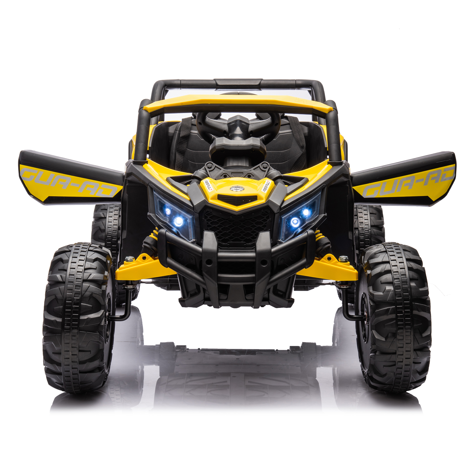 CIPACHO 12V Battery Ride On Car with Remote Control, Electric Kid UTV with 3-Point Safety Harness, Music Player, USB, Off-Road Adventure for Kids, Yellow