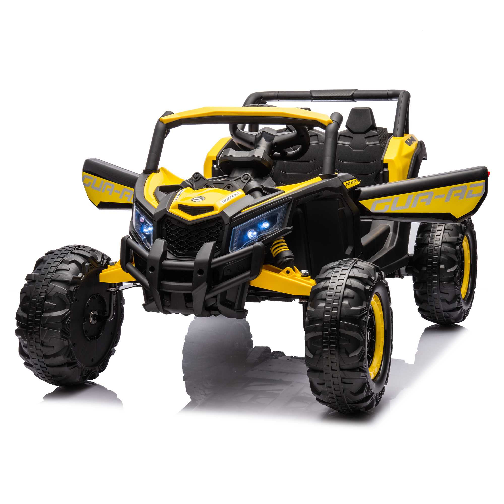 CIPACHO 12V Battery Ride On Car with Remote Control, Electric Kid UTV with 3-Point Safety Harness, Music Player, USB, Off-Road Adventure for Kids, Yellow