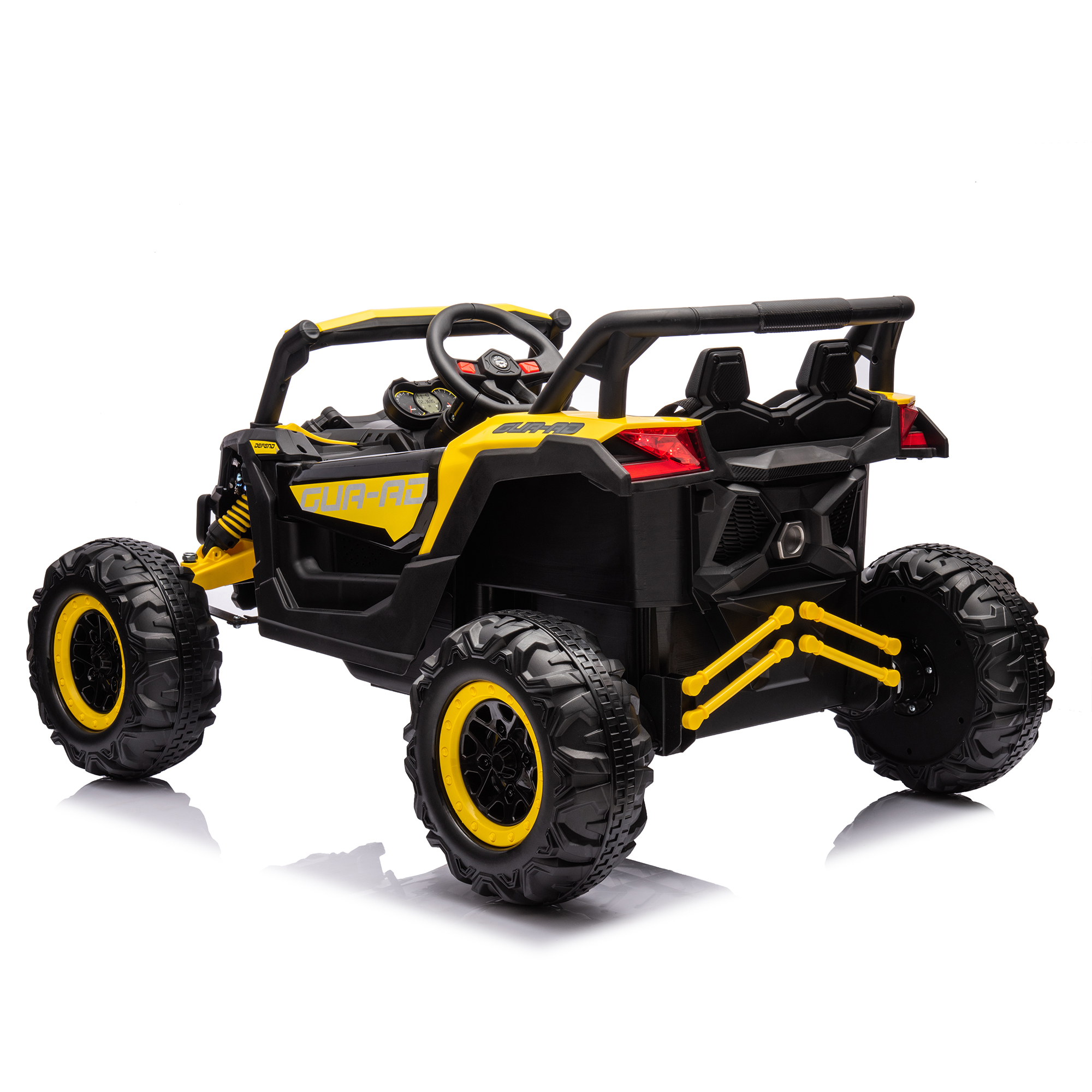 CIPACHO 12V Battery Ride On Car with Remote Control, Electric Kid UTV with 3-Point Safety Harness, Music Player, USB, Off-Road Adventure for Kids, Yellow