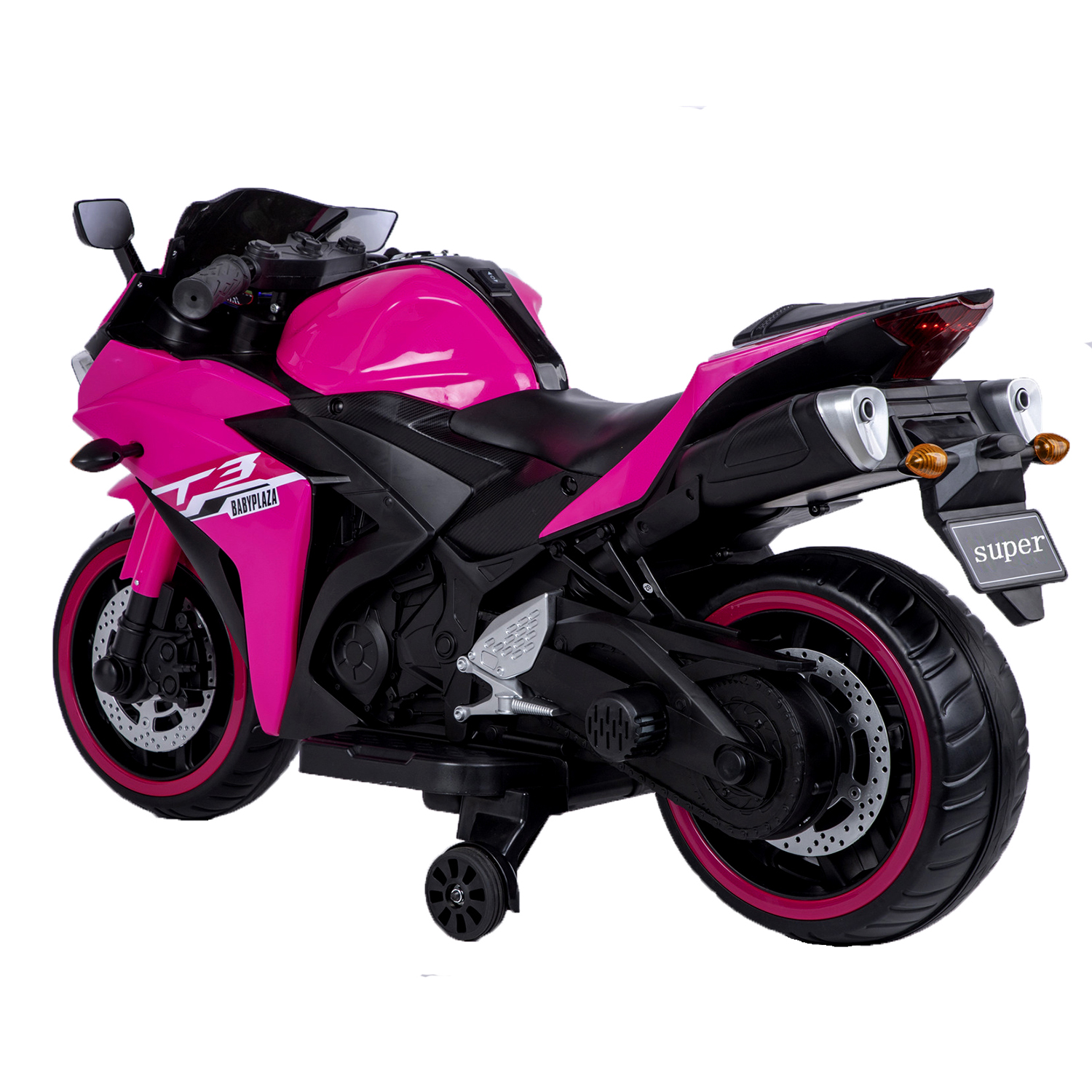 CIPACHO Kids Motorcycle 12V Powered Ride Ons for 3-6 Years Electric Kids Car Toys with Lightting Wheels, Pink