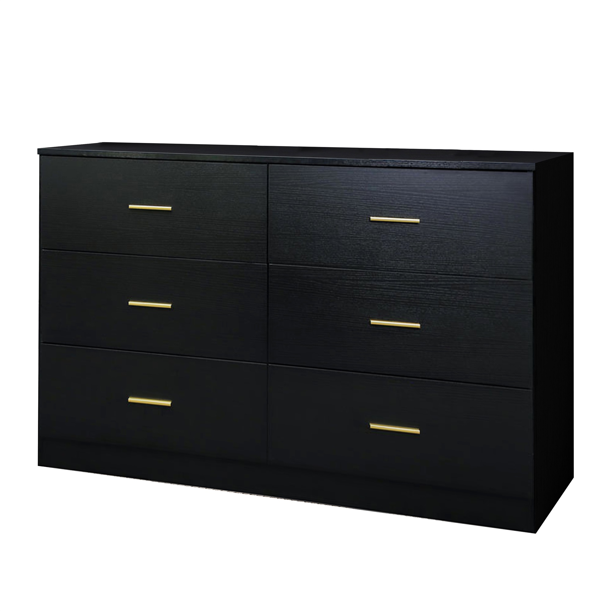 Spaco Dresser for Bedroom 6 Drawers Dresser Chest of Drawer Bedroom Furniture, Black Dresser