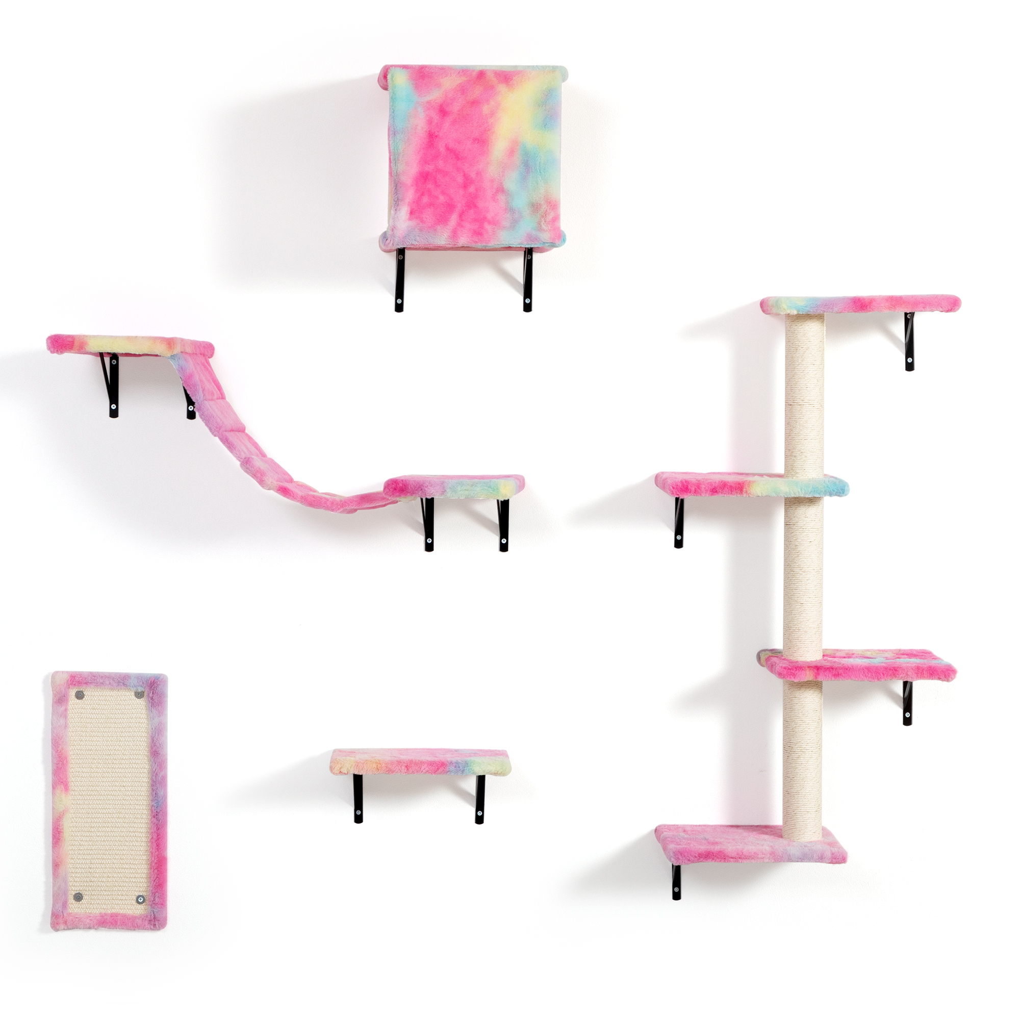 Pefilos Cat Wall Shelves and Perches Set for 5, Cat Tower for Adult Cats Mounted Cat Tree House for Large, Indoor Cat Sleeping Playing Lounging Climbing Furniture, Pink Pefilos Cat Wall Shelves and Perches Set for 5, Cat Tower for Adult Cats Mounted Cat Tree House for Large, Indoor Cat Sleeping Playing Lounging Climbing Furniture, Pink
