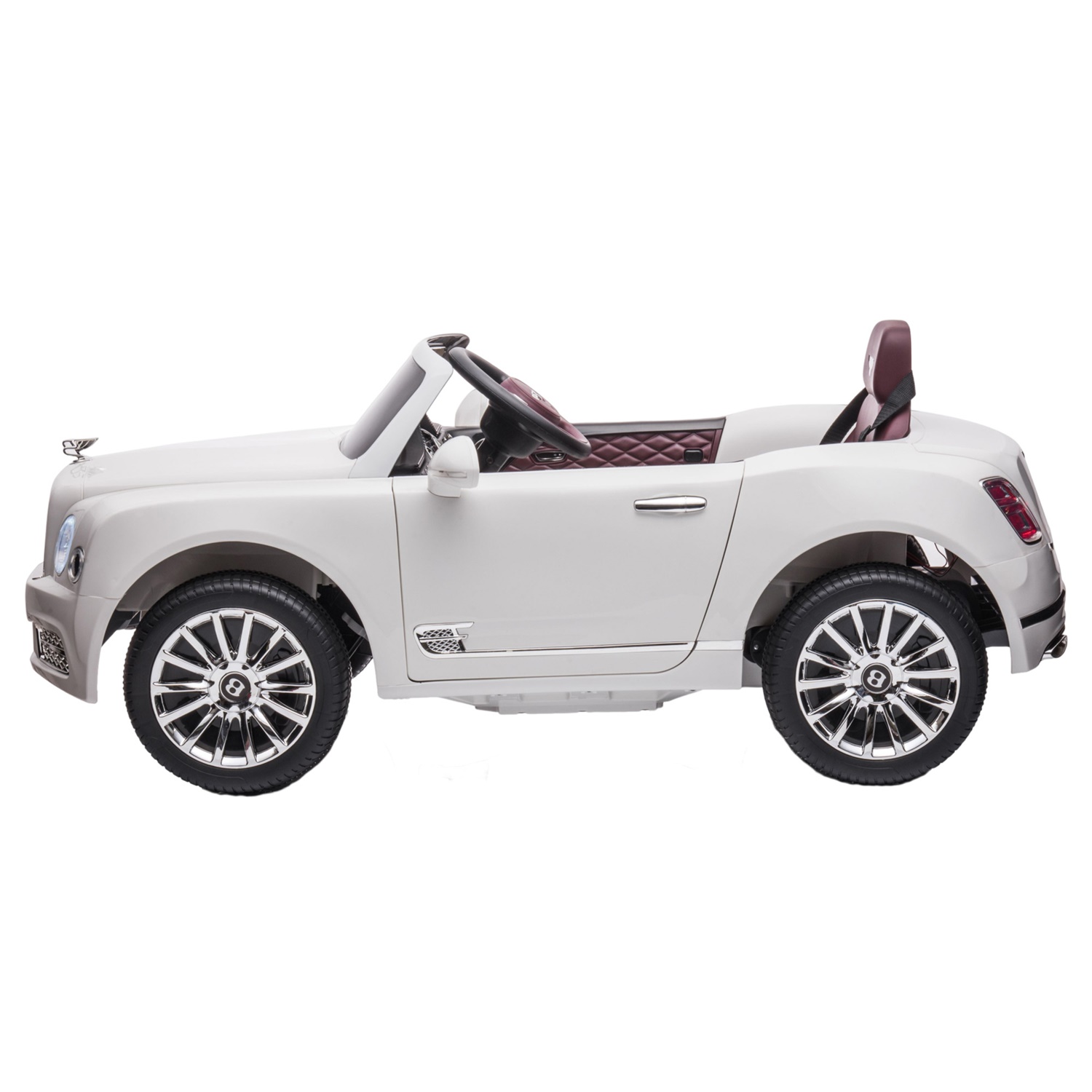 CIPACHO 12V Electric Kid Ride On Car, Bentley Mulsanne Licensed Cars for Kids, 4 Wheels Motorized Vehicles Children Toys, 2 Speeds, White