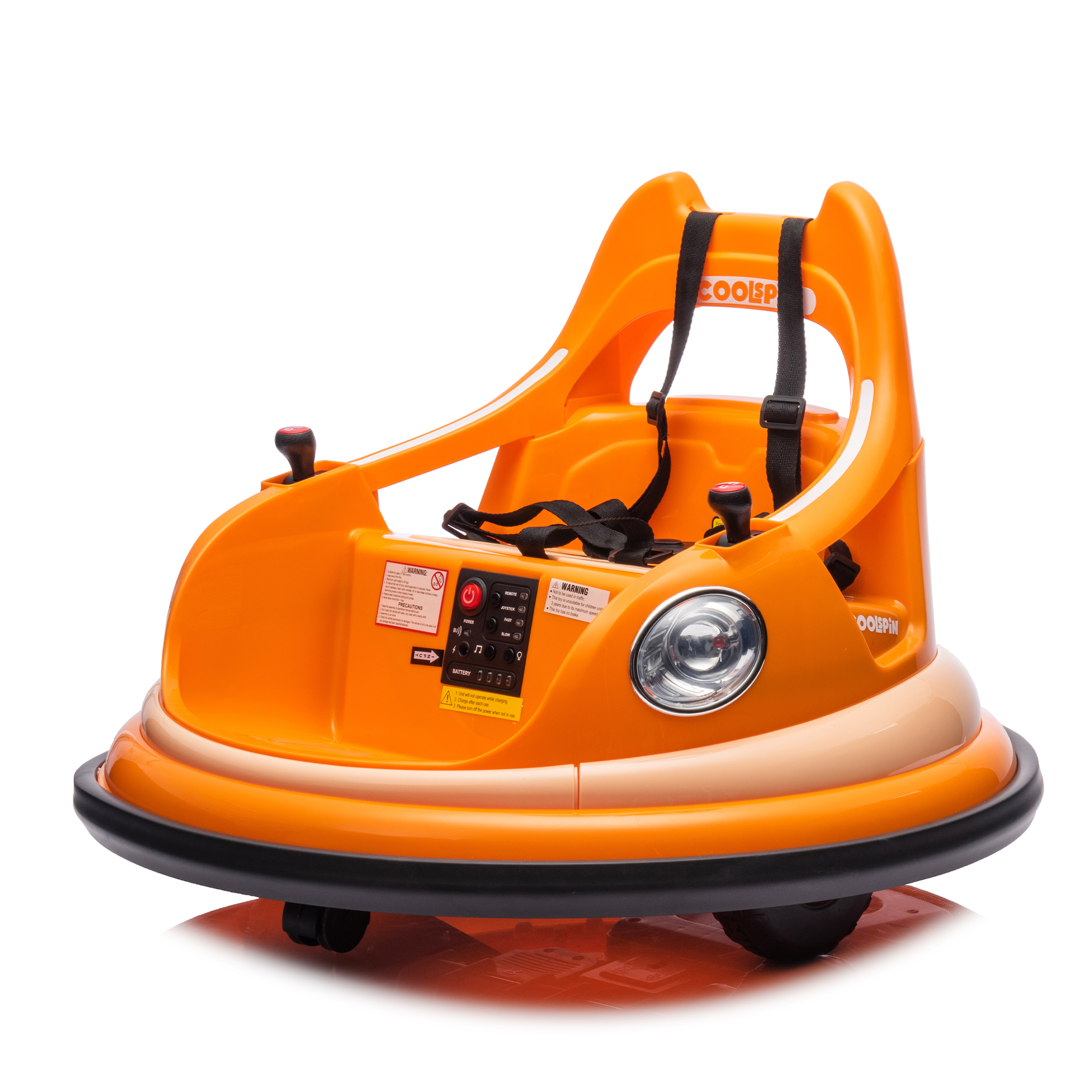 CIPACHO 12V Ride On Electric Bumper Car for Kids and Toddlers with Remote Control, Bluetooth, Baby Bumping Toy Cars Gifts for 18 Months, Orange