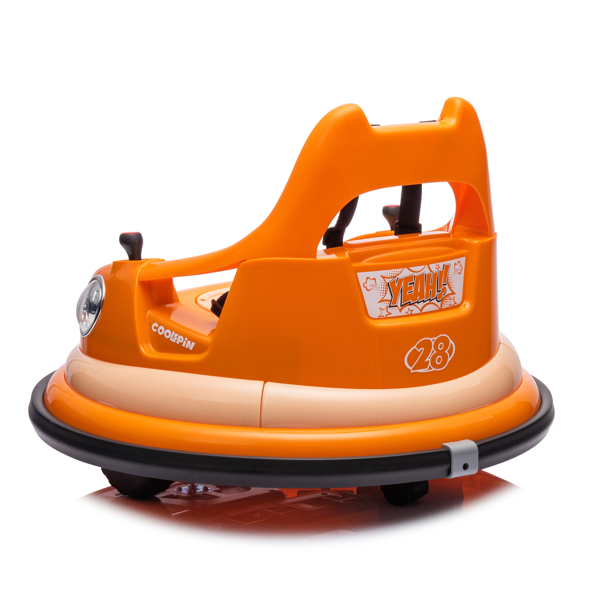 CIPACHO 12V Electric Ride On Bumper Car for Kids and Toddlers 1.5-5 Years Old, Baby Bumping Toy Gifts with Remote Control, 360 Degree Spin, Orange