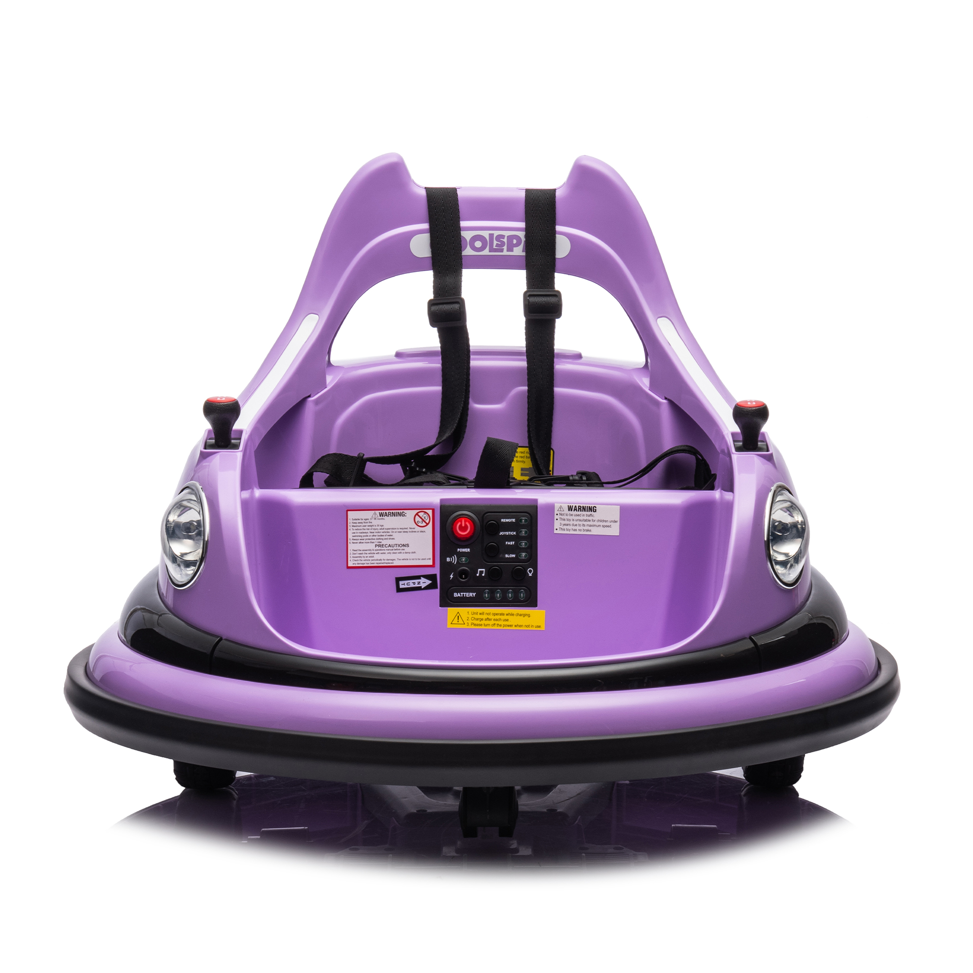 CIPACHO 12V Ride On Electric Bumper Car for Kids and Toddlers with Remote Control, Bluetooth, Baby Bumping Toy Cars Gifts for 18 Months, Purple