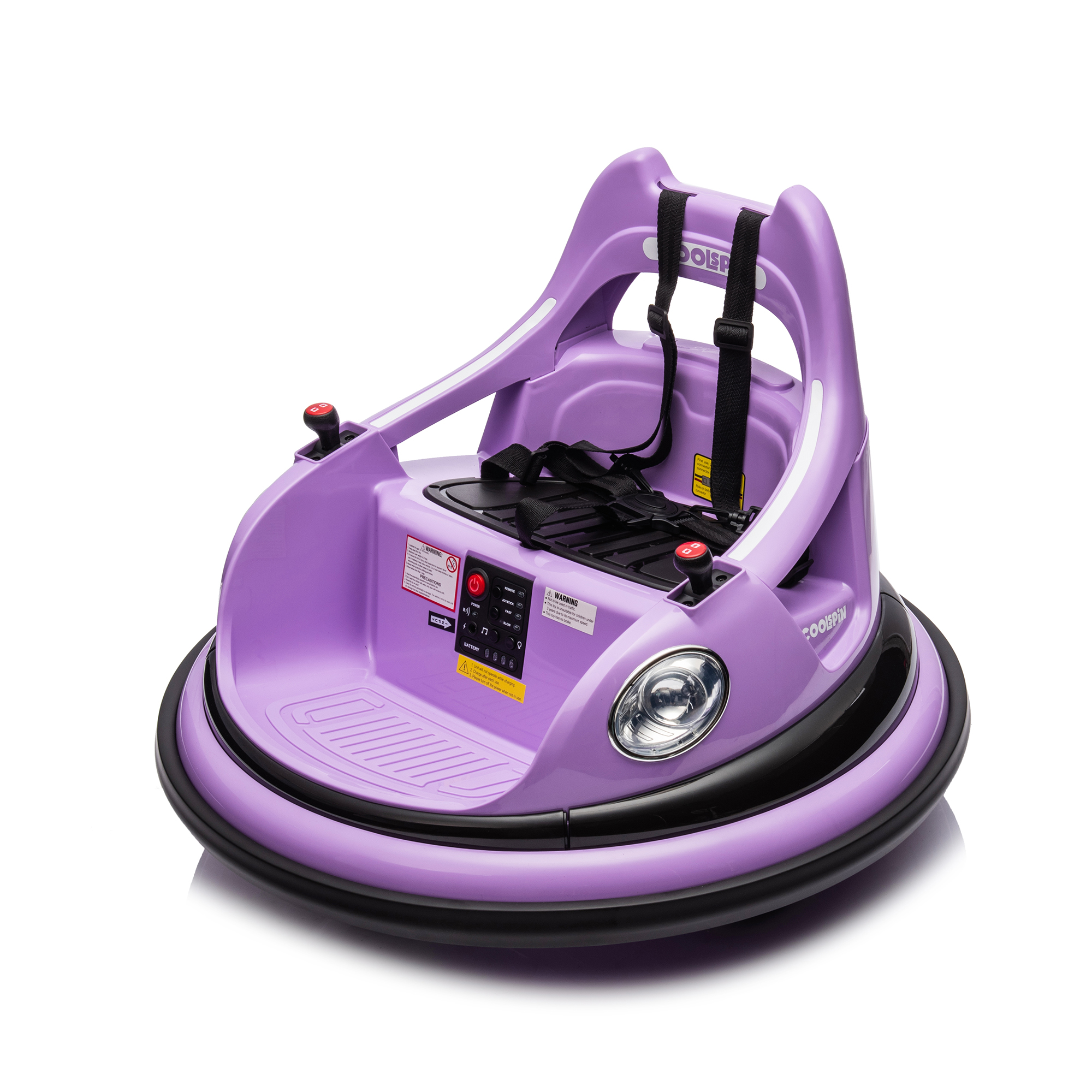 CIPACHO 12V Ride On Electric Bumper Car for Kids and Toddlers with Remote Control, Bluetooth, Baby Bumping Toy Cars Gifts for 18 Months, Purple