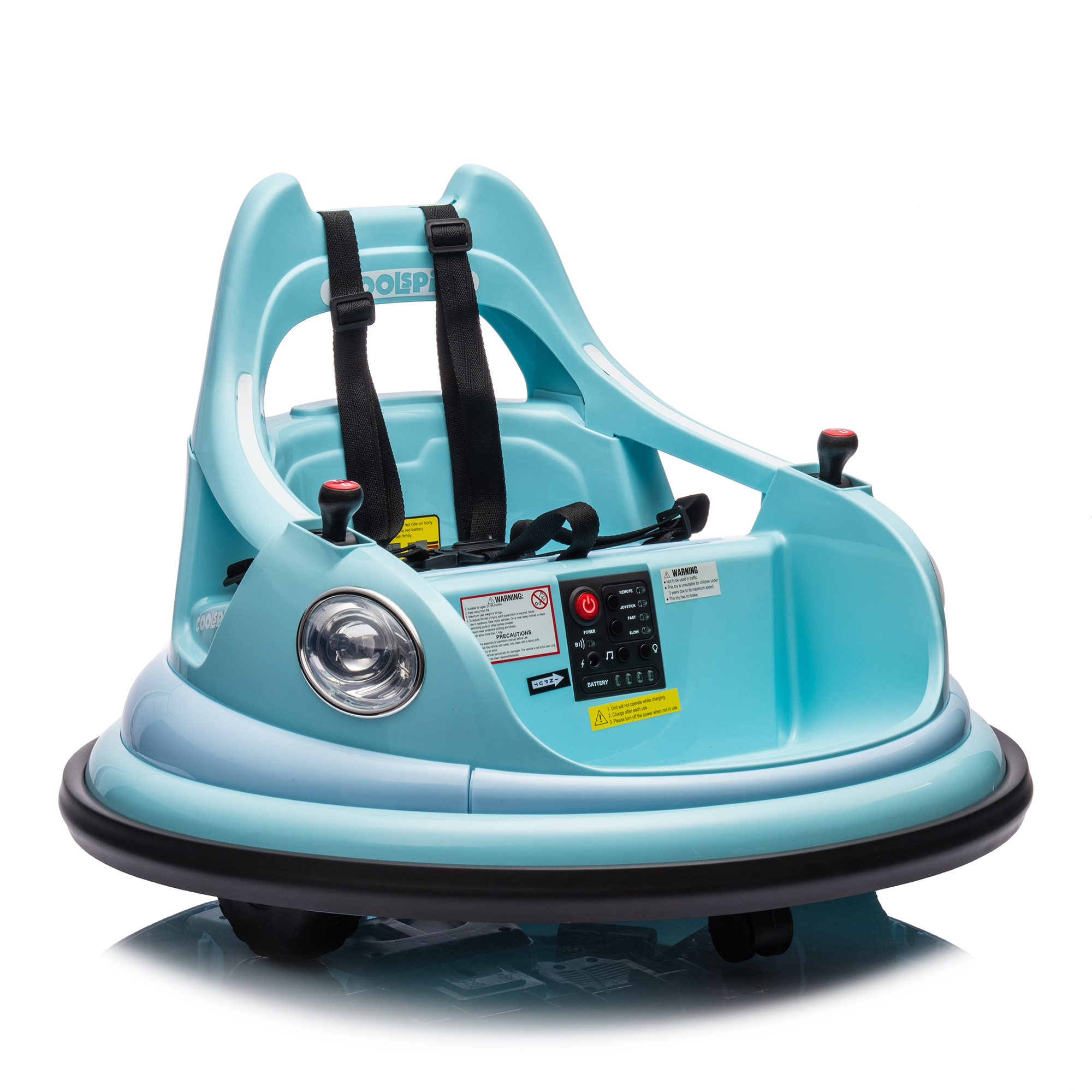 CIPACHO 12V Electric Ride On Bumper Car for Kids and Toddlers 1.5-5 Years Old, Baby Bumping Toy Gifts with Remote Control, 360 Degree Spin, Blue