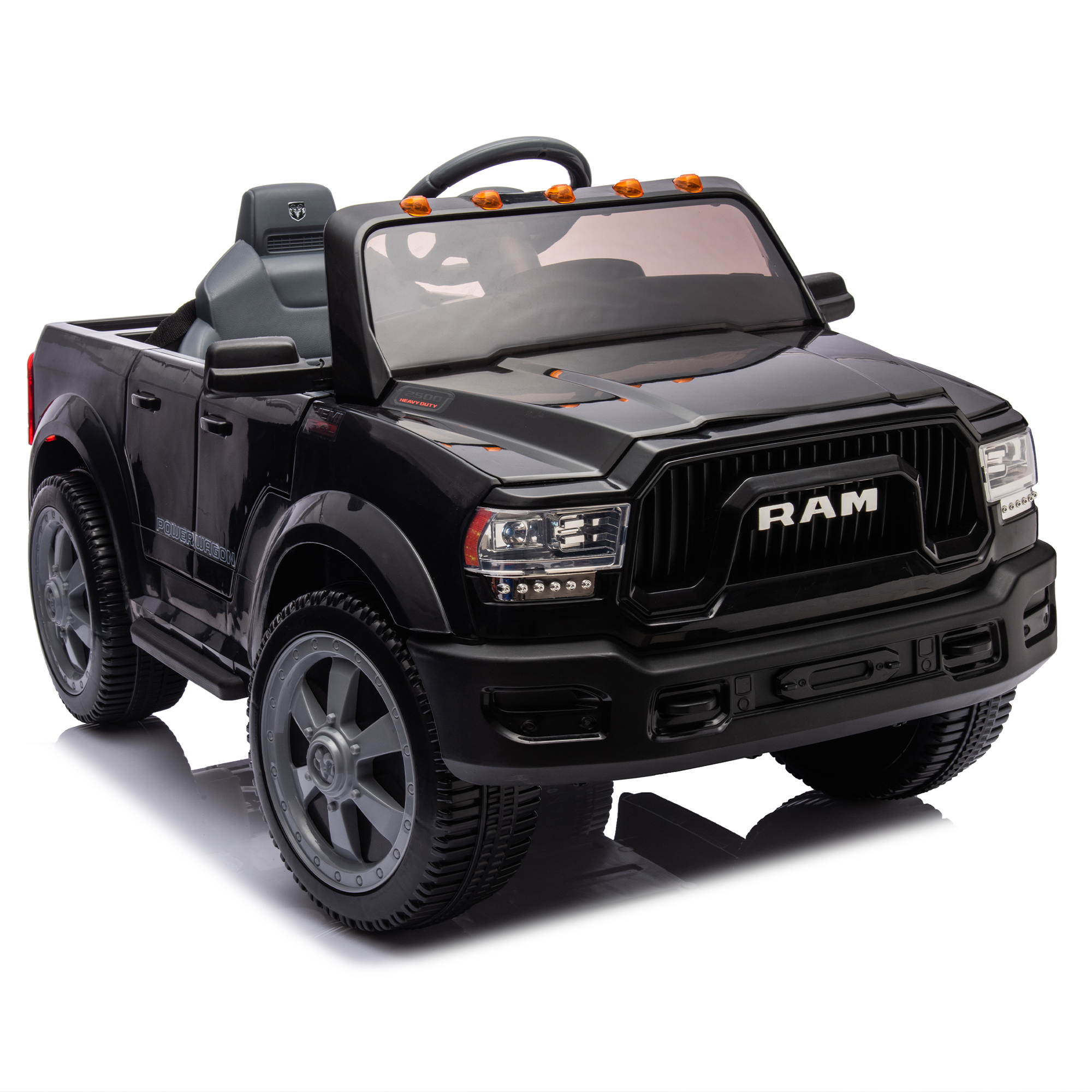 CIPACHO 12V Battery Powered Ride On Car for Kids with Control, Licensed RAM 2500 Kids Electric Truck with In-Car Water Cup Holder and Back Storage, Black