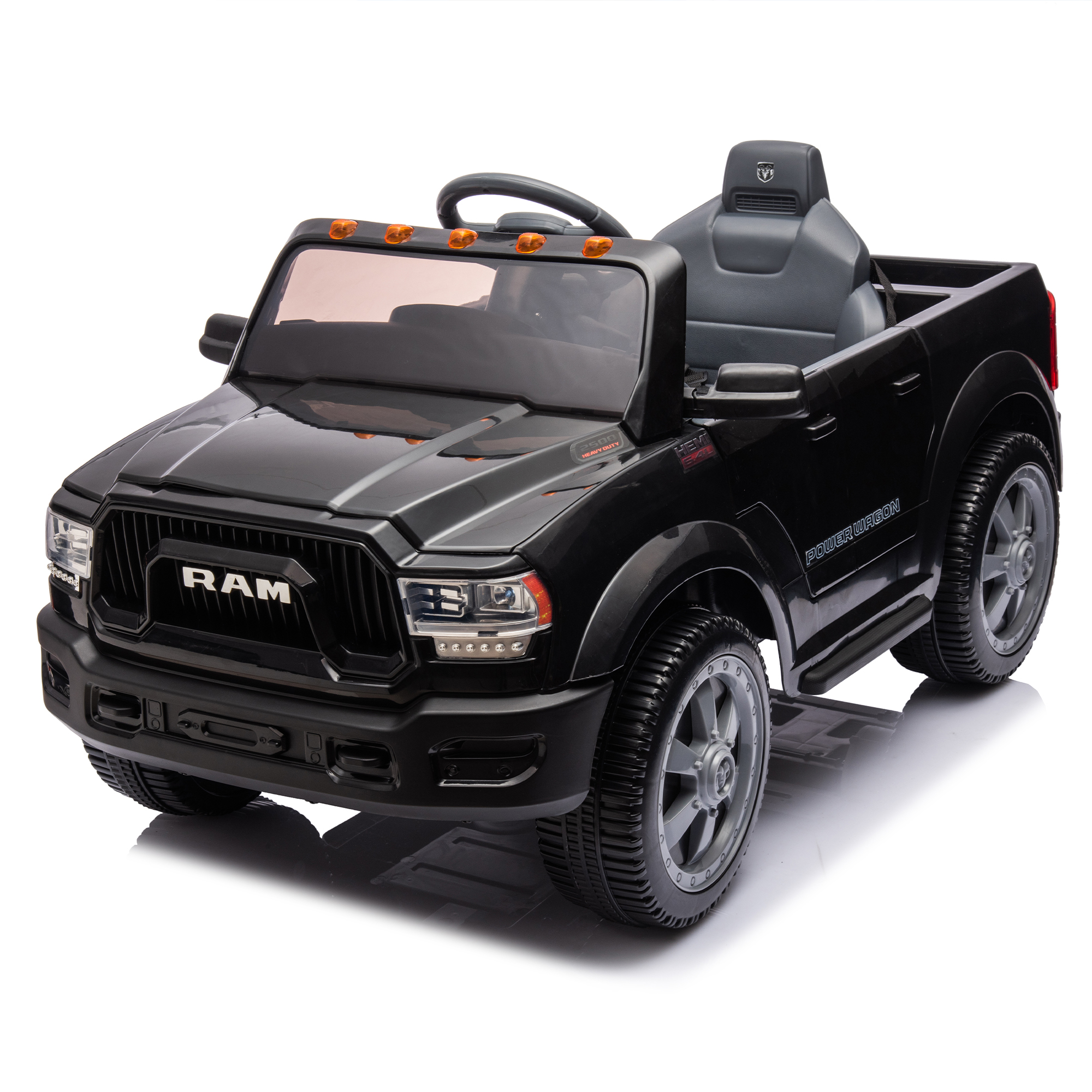 CIPACHO Licensed RAM 2500 12V Kids Ride On Truck Car with Remote Control, MP3 Music, Electric Car for Kids, Five-point safety belt, In-Car Water Cup Holder and Back Storage, Black