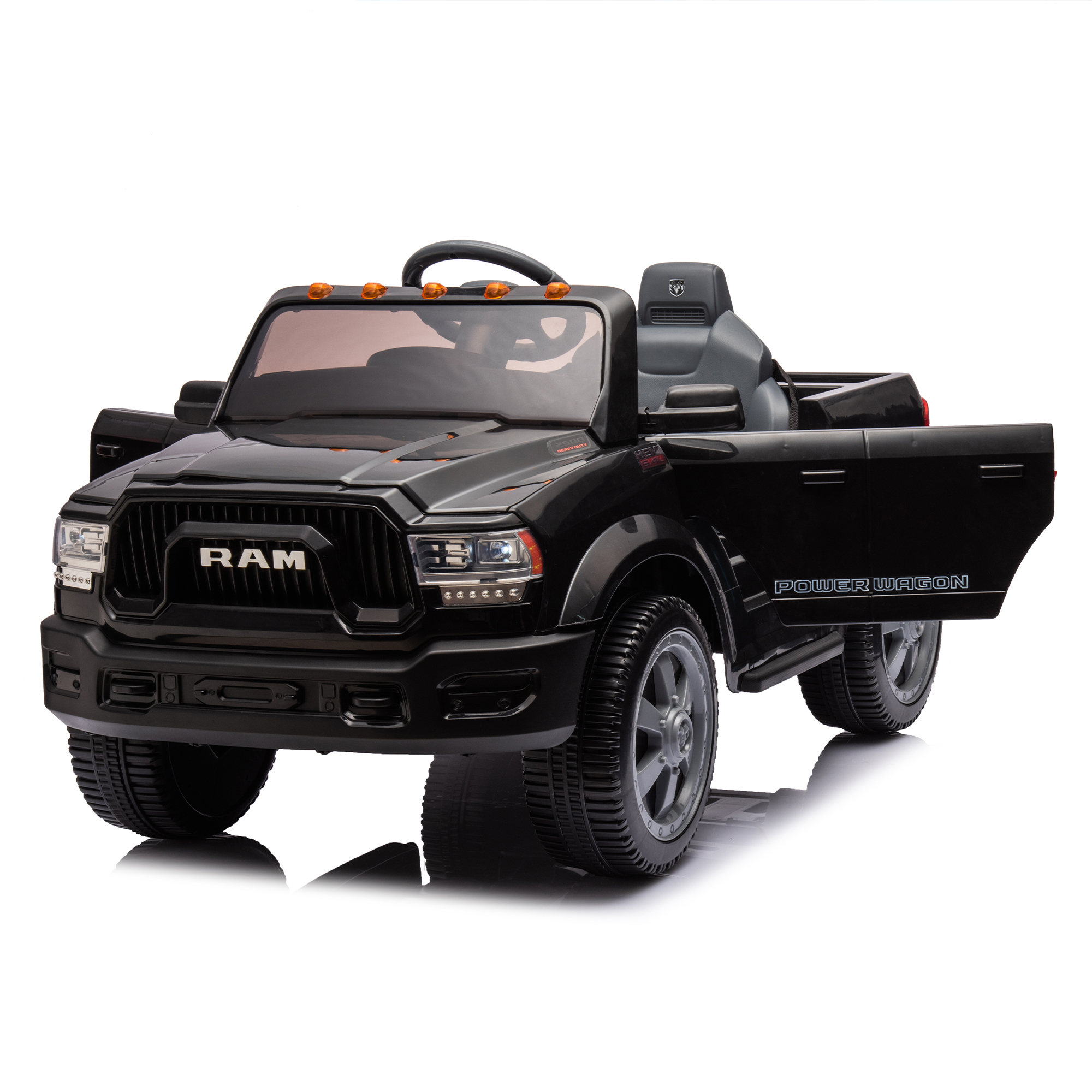 CIPACHO Licensed RAM 2500 12V Kids Ride On Truck Car with Remote Control, MP3 Music, Electric Car for Kids, Five-point safety belt, In-Car Water Cup Holder and Back Storage, Black