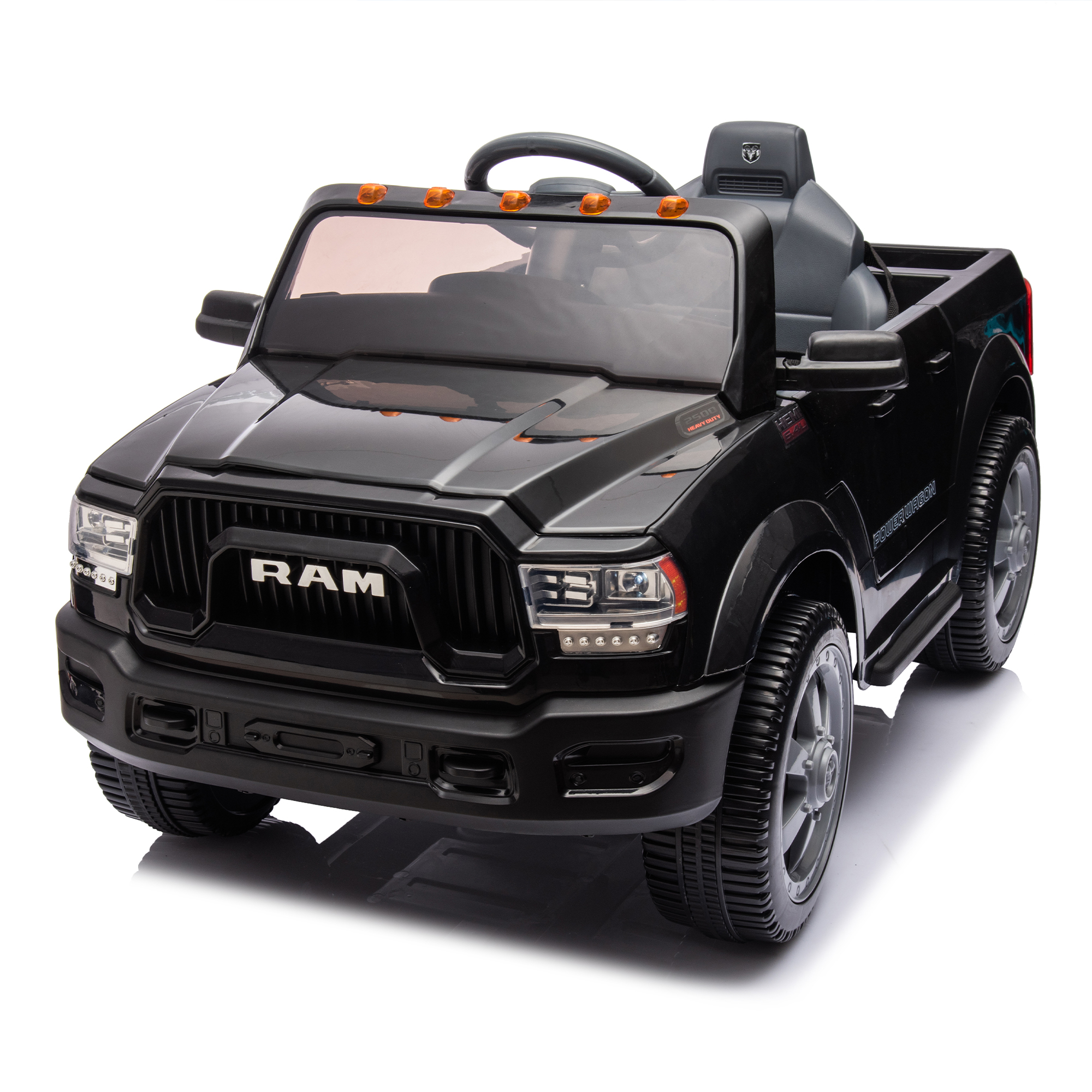 CIPACHO Licensed RAM 2500 12V Kids Ride On Truck Car with Remote Control, MP3 Music, Electric Car for Kids, Five-point safety belt, In-Car Water Cup Holder and Back Storage, Black