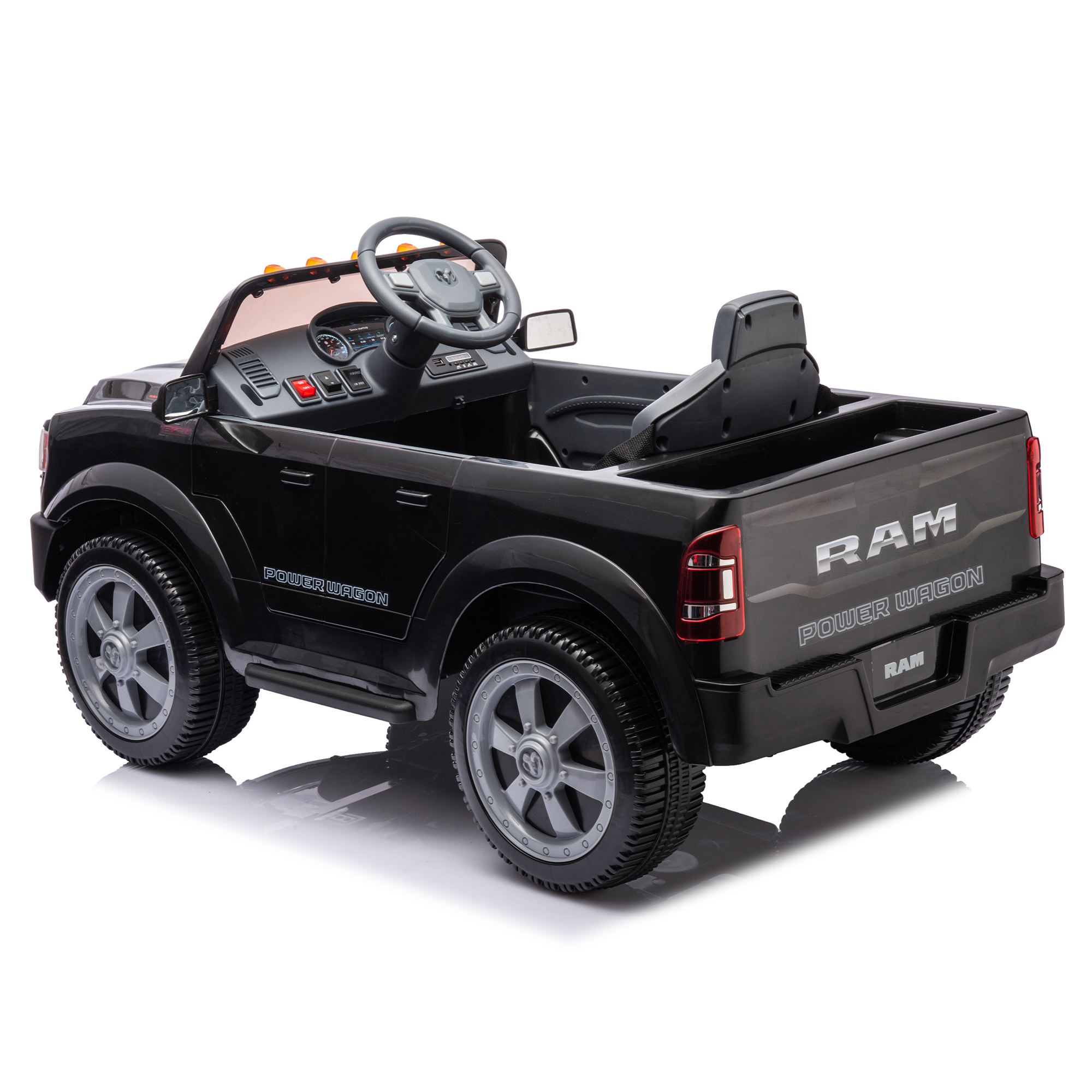 CIPACHO 12V Battery Powered Ride On Car for Kids with Control, Licensed RAM 2500 Kids Electric Truck with In-Car Water Cup Holder and Back Storage, Black