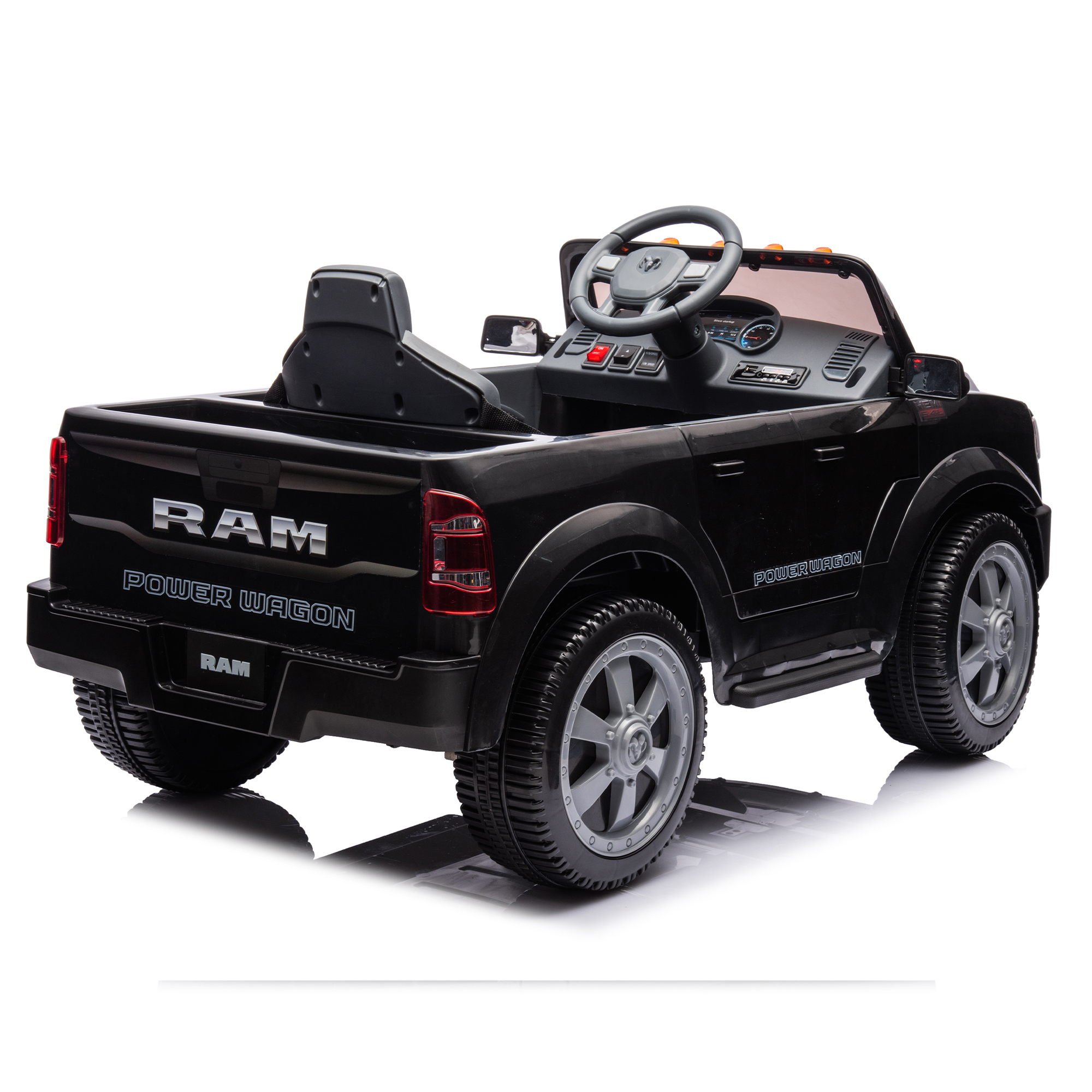 CIPACHO Licensed RAM 2500 12V Kids Ride On Truck Car with Remote Control, MP3 Music, Electric Car for Kids, Five-point safety belt, In-Car Water Cup Holder and Back Storage, Black