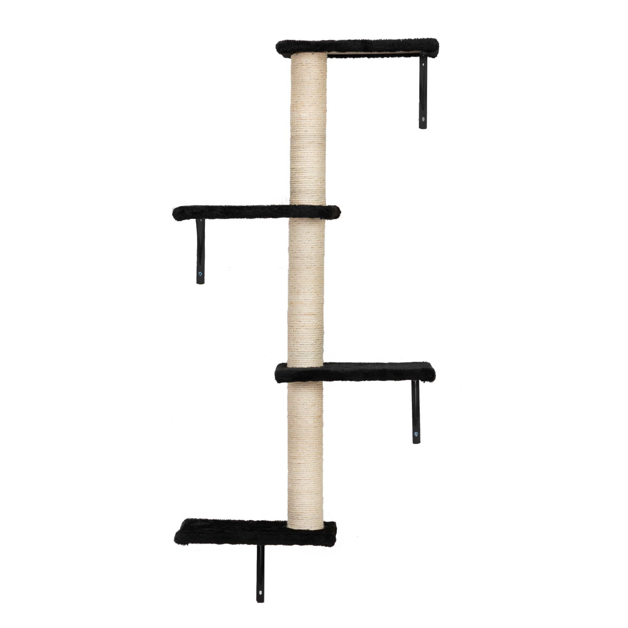 Spaco Set of 5 Cat Wall Shelves and Perches Sleeping Playing Lounging Climbing Cat Tree House for Multiple Cats, Black