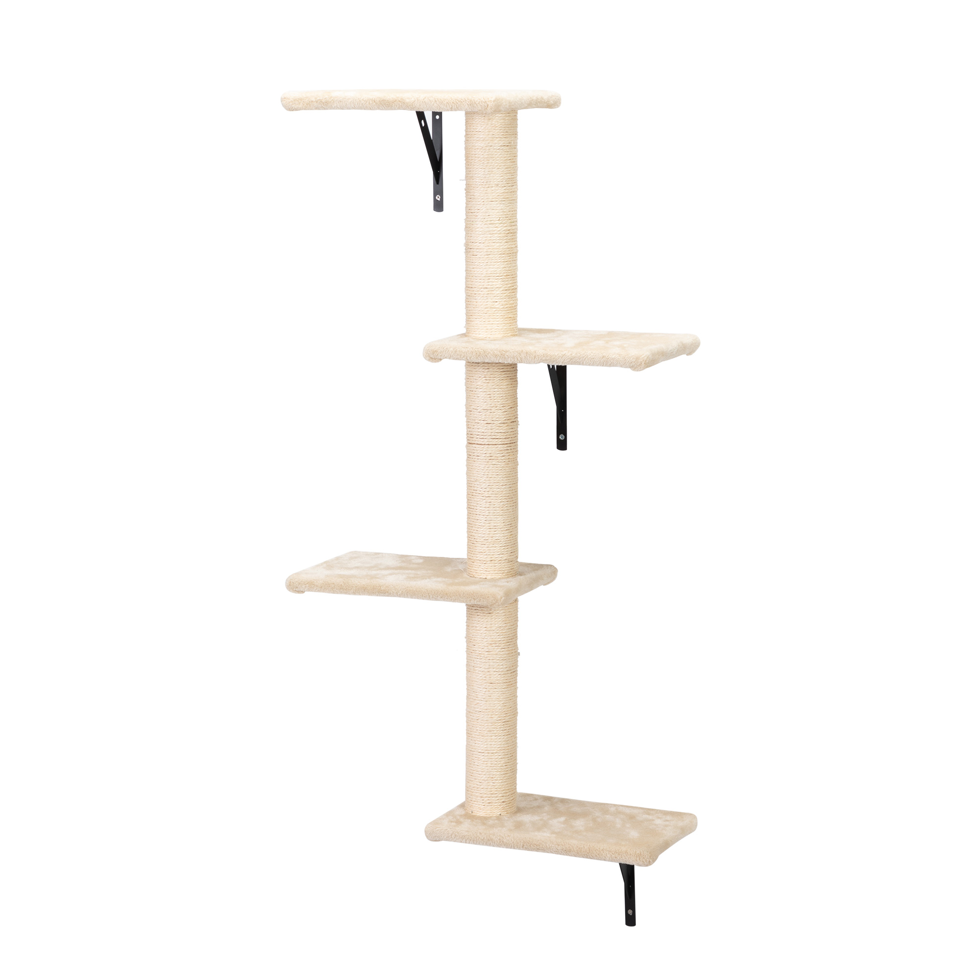 Spaco Set of 5 Cat Wall Shelves and Perches Sleeping Playing Lounging Climbing Cat Tree House for Multiple Cats, Beige