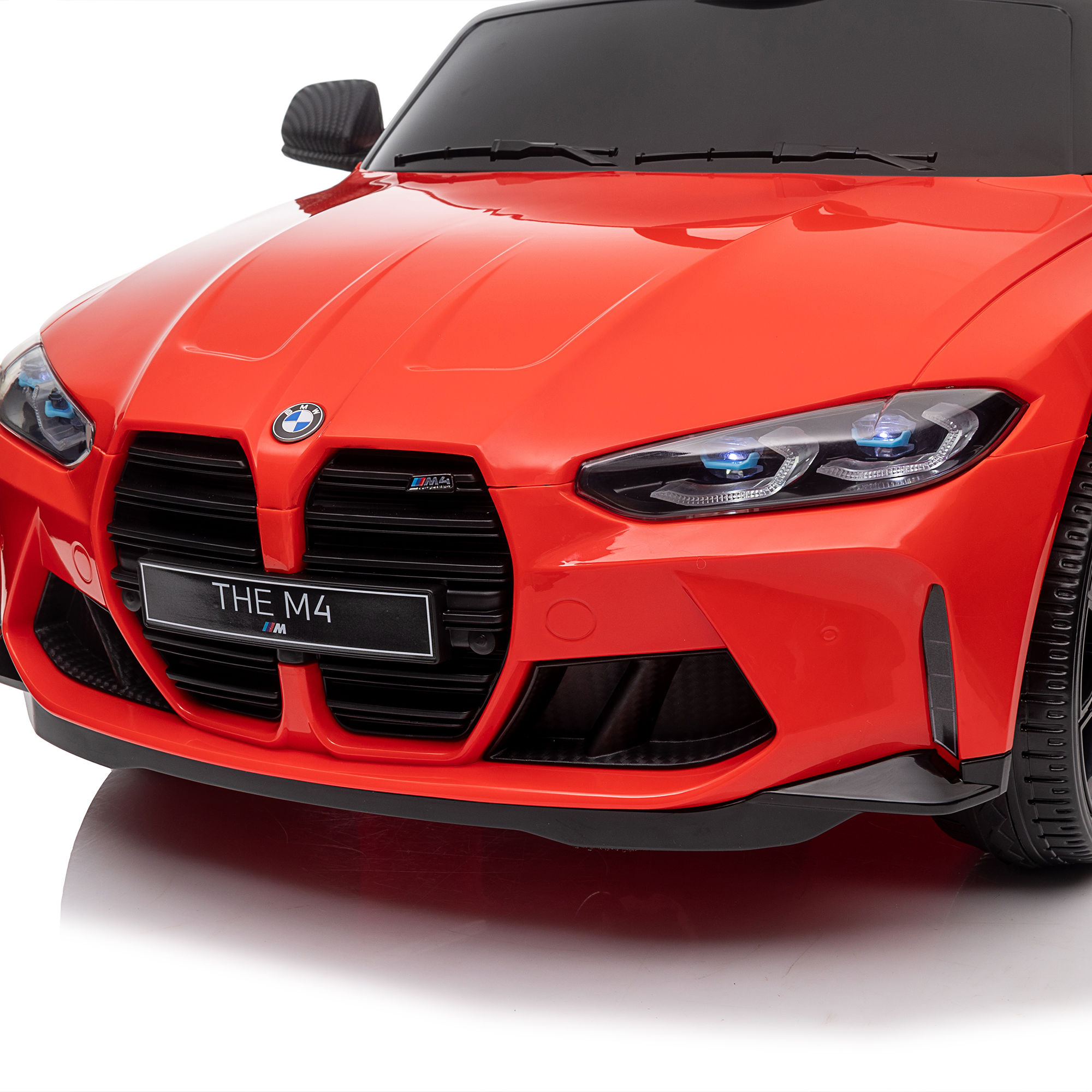 CIPACHO BMW M4 12V Kids Ride On Car with 2.4G Parents Remote Control, Three Speed Adjustable, Electric Car Toy with Power Display, USB, MP3, Bluetooth, Red