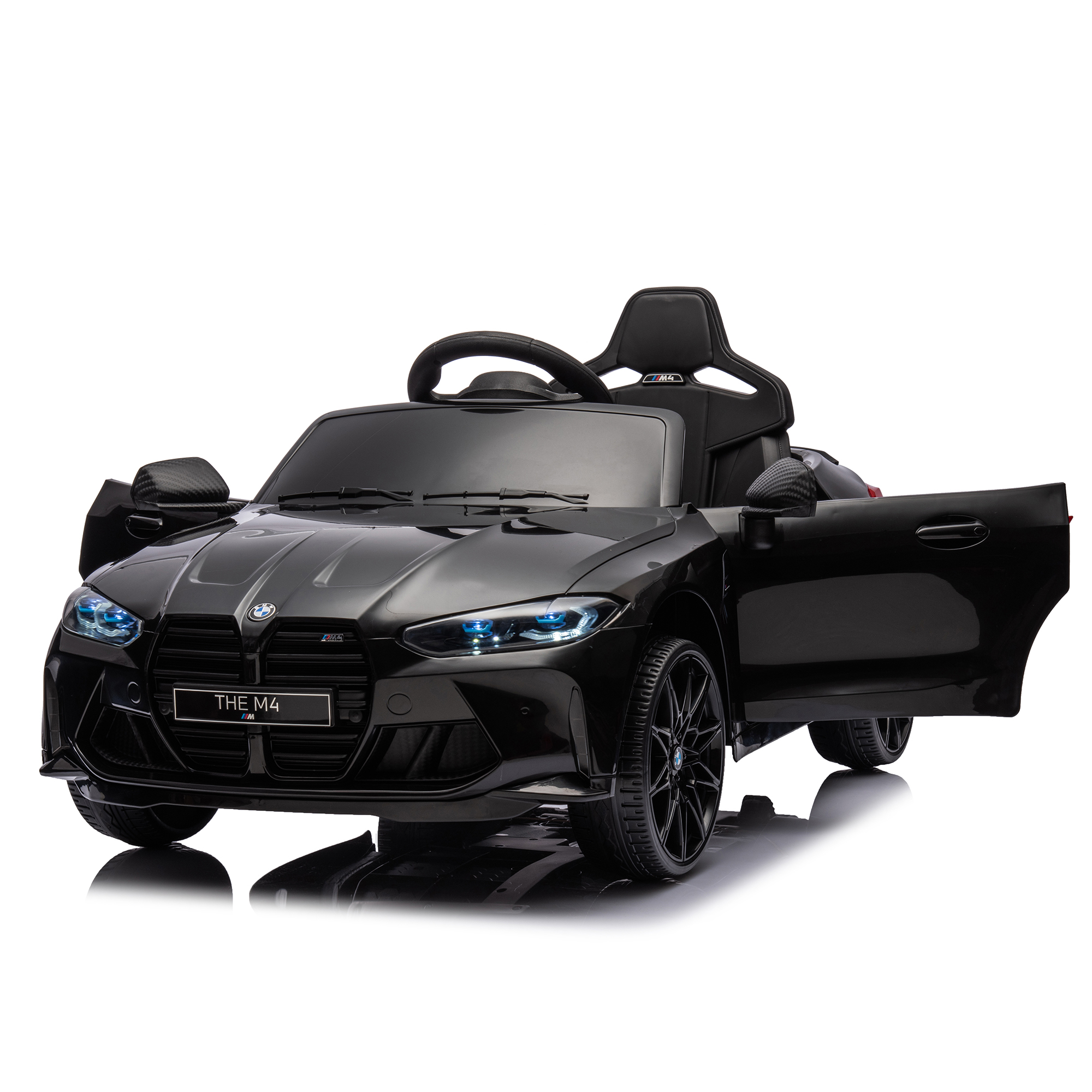 CIPACHO Licensed BMW M4 12V Ride On Car for Kids with 2.4G Parents Remote Control, Wheels and A Pull, Electric Kids Car Toy, Black