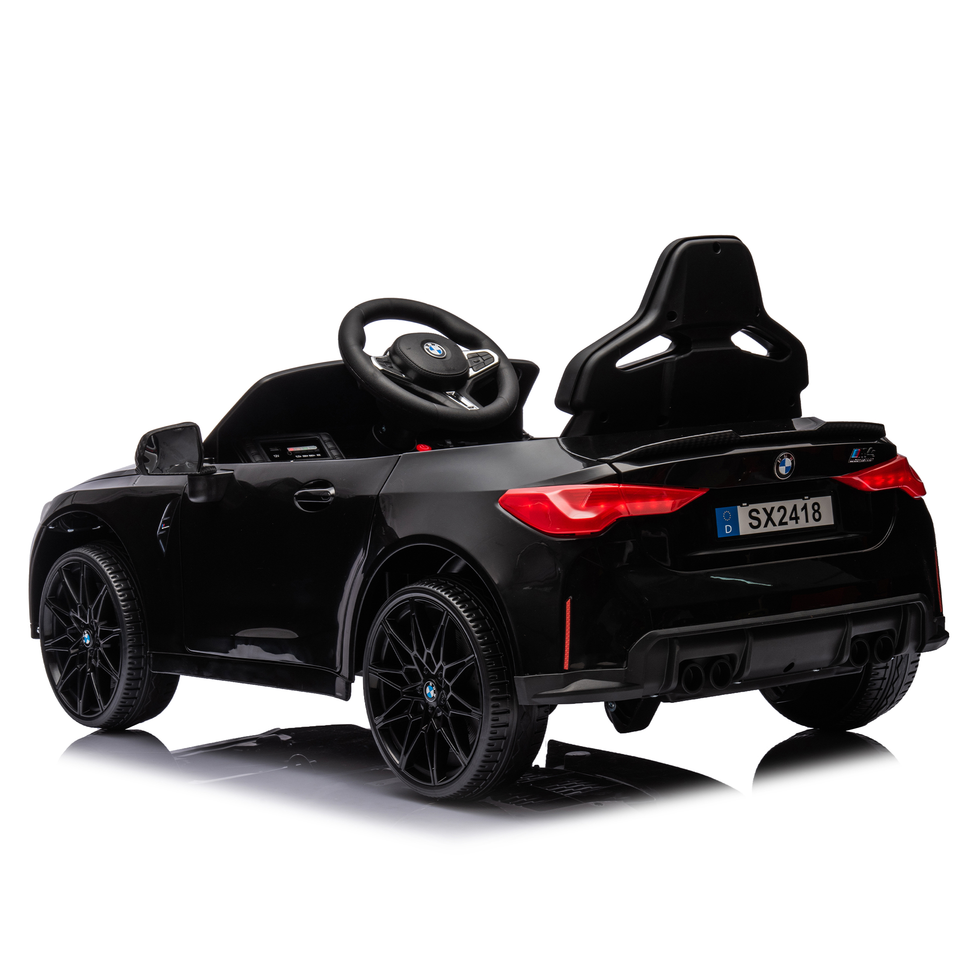 CIPACHO Licensed BMW M4 12V Ride On Car for Kids with 2.4G Parents Remote Control, Wheels and A Pull, Electric Kids Car Toy, Black