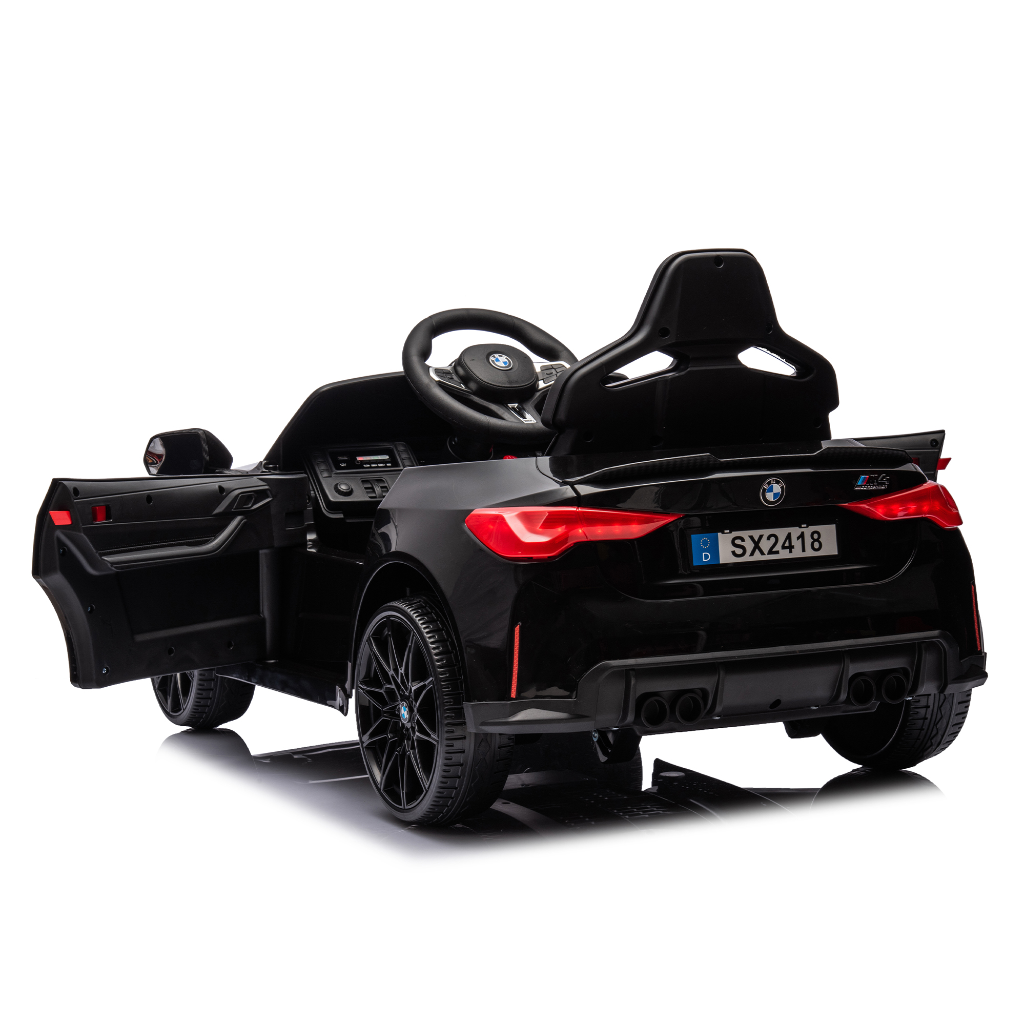 CIPACHO BMW M4 12V Kids Ride On Car with 2.4G Parents Remote Control, Three Speed Adjustable, Electric Car Toy with Power Display, USB, MP3, Bluetooth, Black