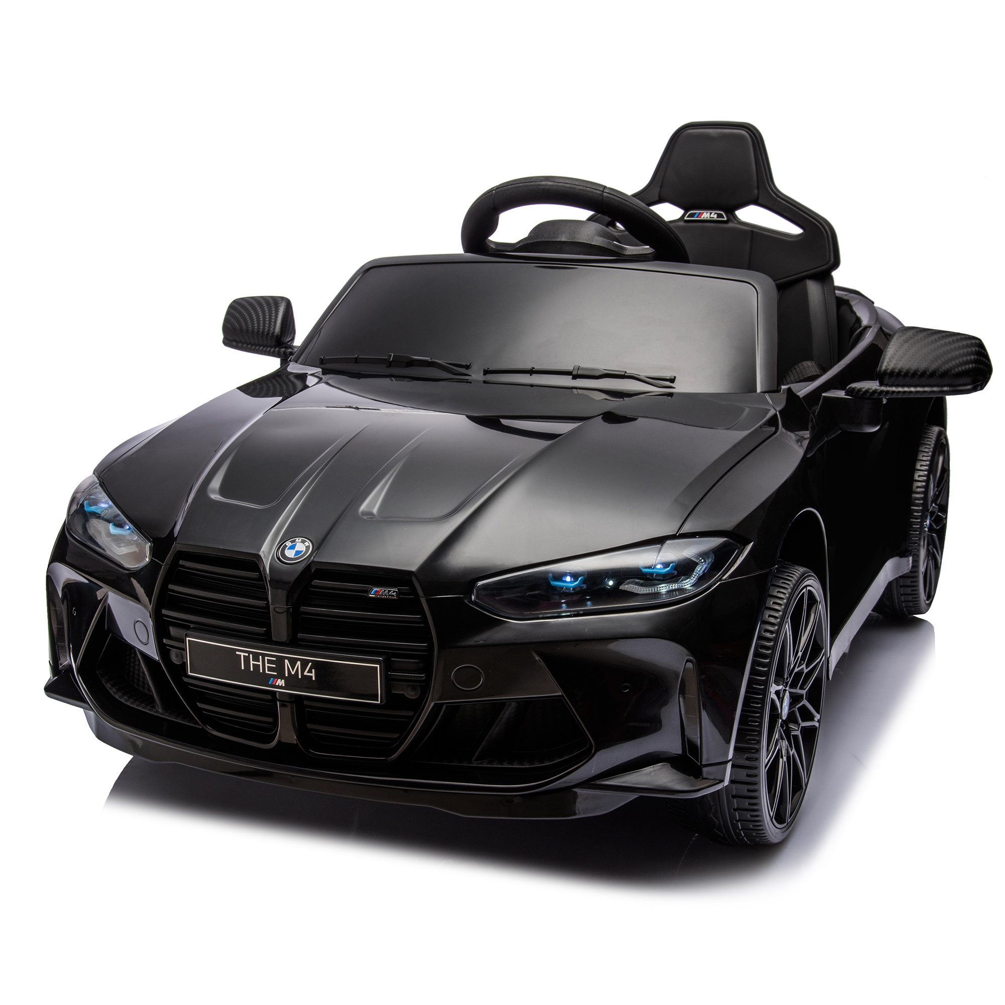 CIPACHO BMW M4 12V Kids Ride On Car with 2.4G Parents Remote Control, Three Speed Adjustable, Electric Car Toy with Power Display, USB, MP3, Bluetooth, Black