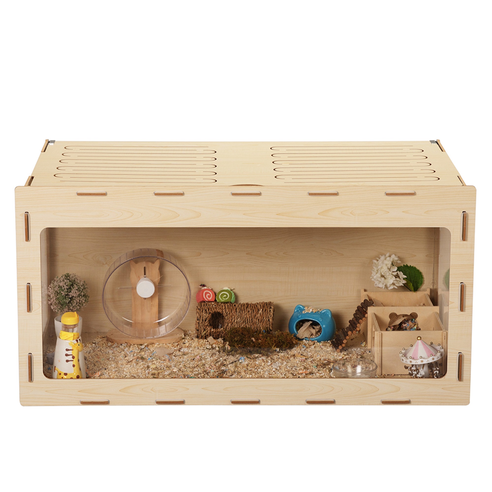 Spaco 41" Guinea Pig Cage Hamster Cage Pet Cages for Small Animals Guinea Pig Hutch House Indoor, Beige(Decoration in cages are sold separately not included)