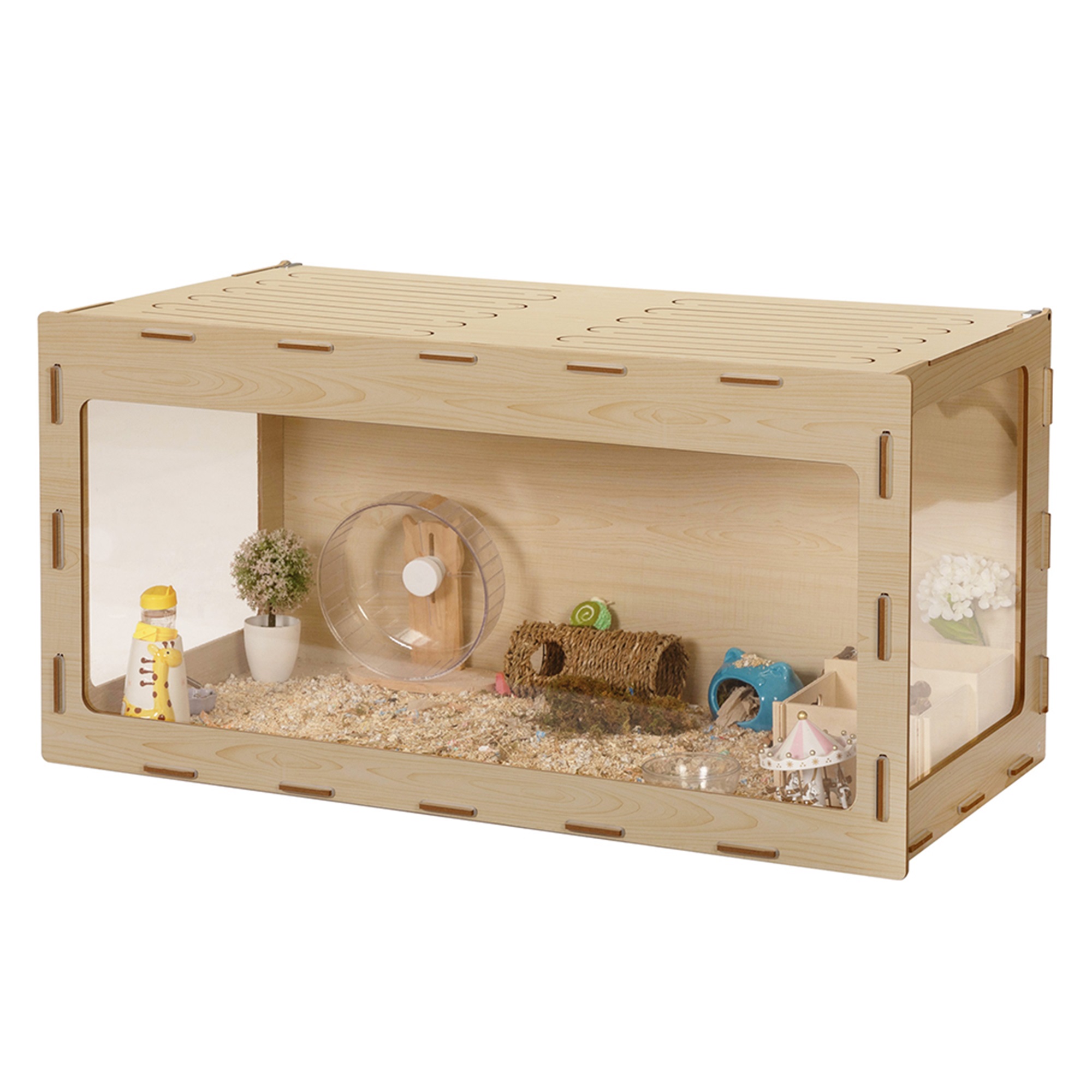 Spaco 41" Guinea Pig Cage Hamster Cage Pet Cages for Small Animals Guinea Pig Hutch House Indoor, Beige(Decoration in cages are sold separately not included)