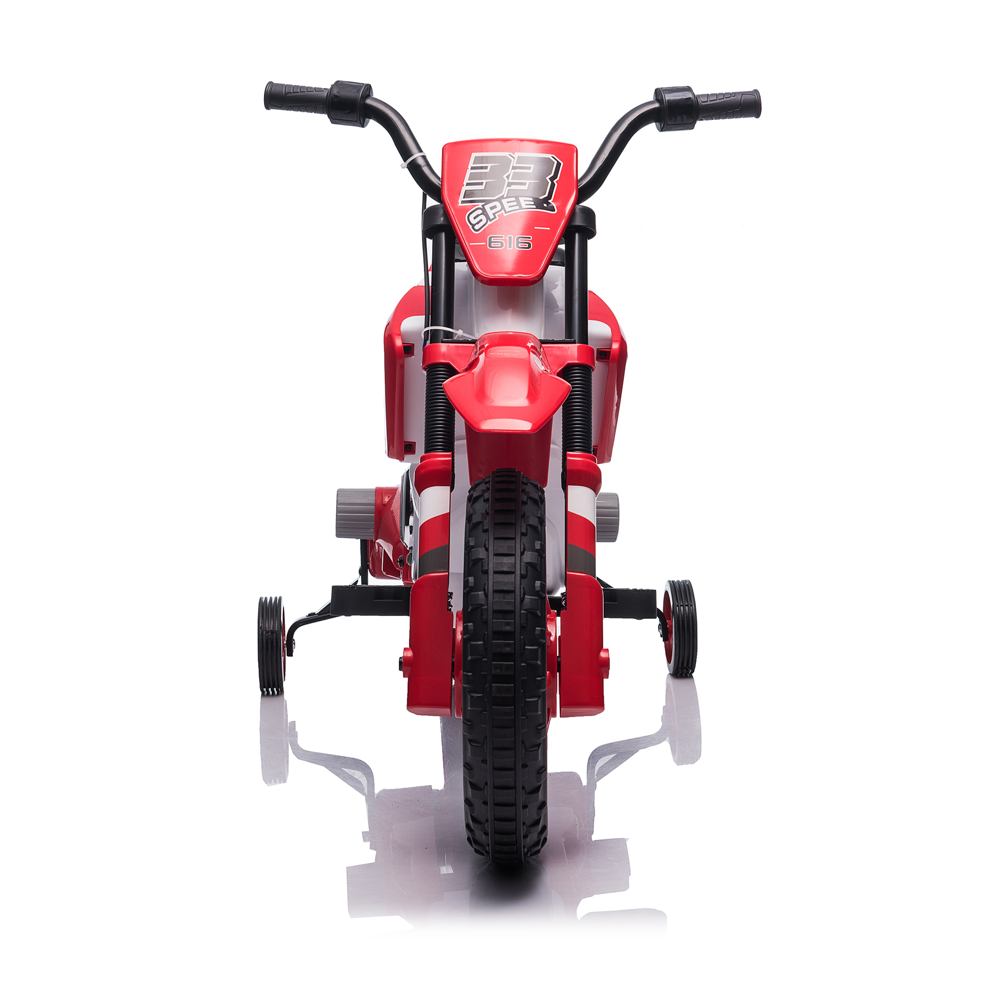 Spaco 12V Ride-On Motorcycle with Training Wheels for Kids Electric Motorbike for Boys Girls 3 to 6 Years Old, Red