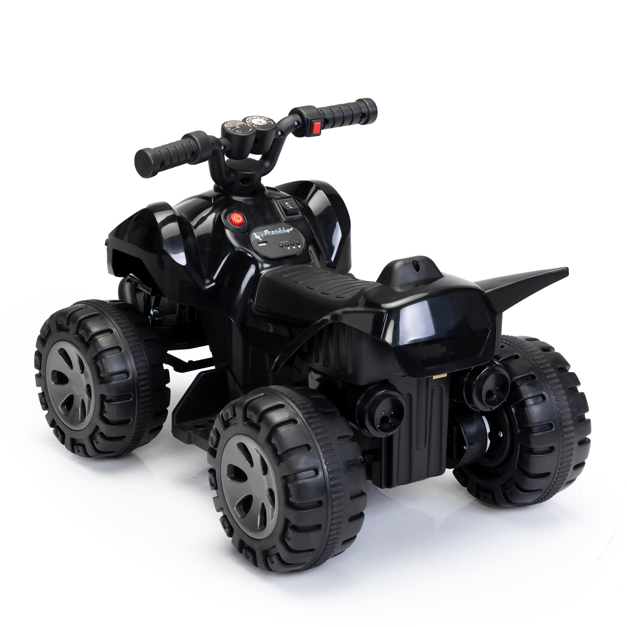 Spaco 6V Battery Powered Electric Quad Car Kids Ride-on ATV Ride-on Toy for Toddlers Age 3-5, Black