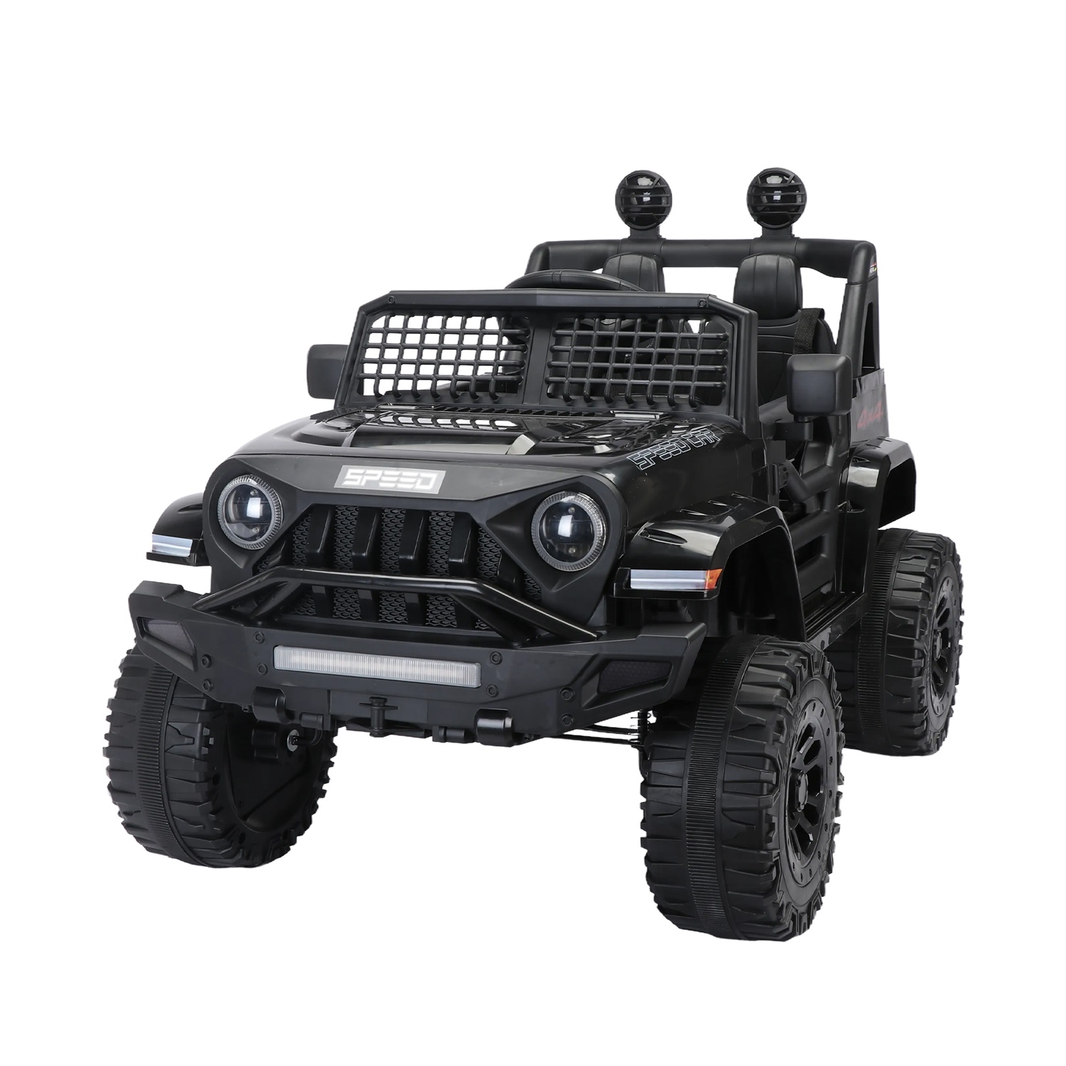 CIPACHO 12V Kid Powered Ride On Truck, Electric Toy Car with 2.4G Parents Remote Control, MP3, USB, Bluetooth, LED Light, Black