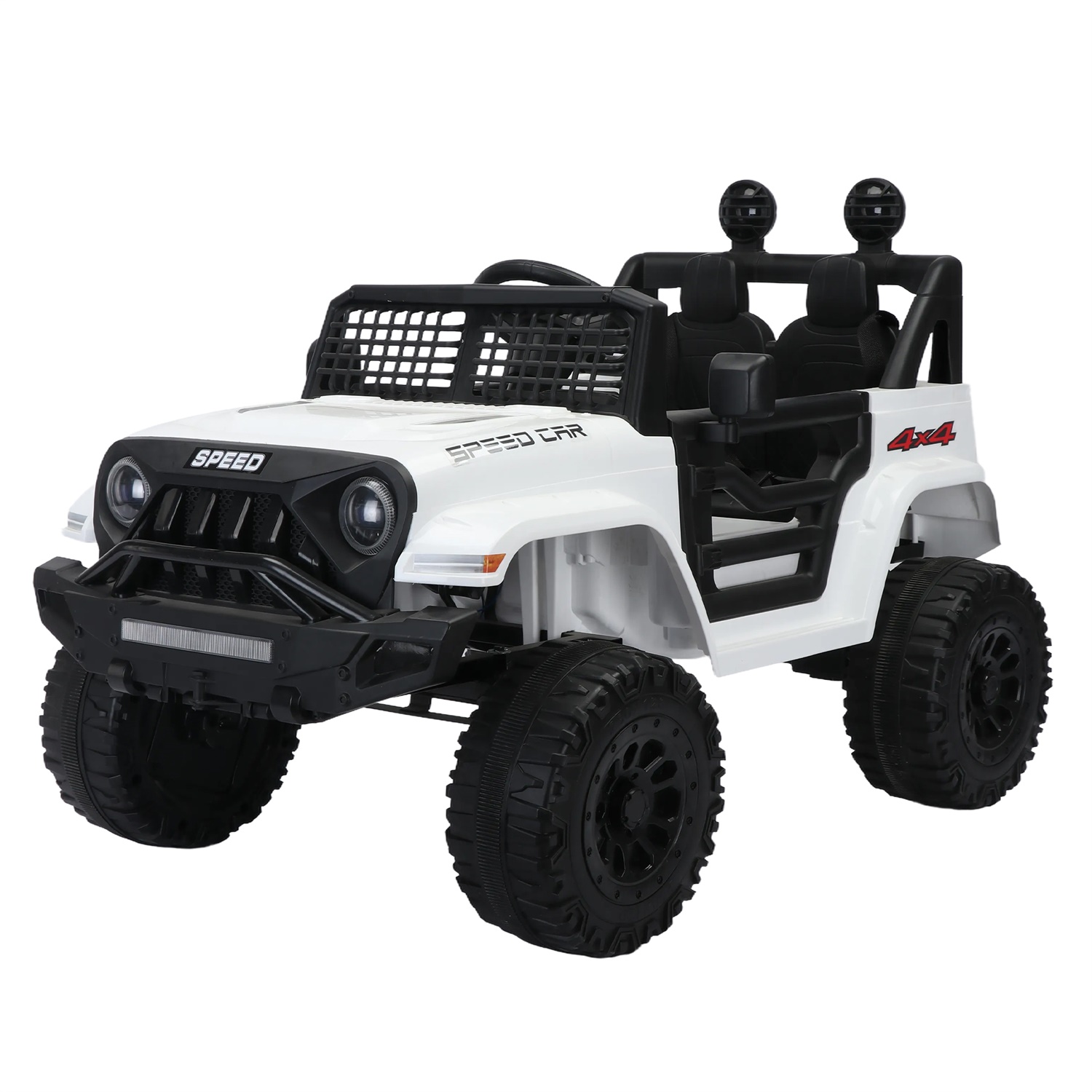 CIPACHO 12V Ride On Truck, Kid Electric Toy Car with 2.4G Parents Remote Control, Three Speed Adjustable, White